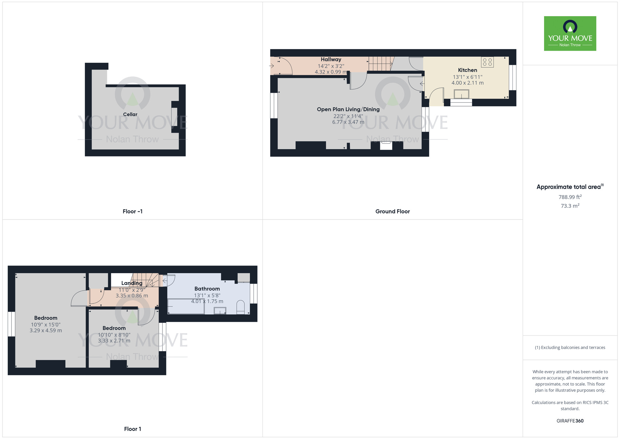 Floorplan of 2 bedroom Mid Terrace House for sale, Palmerston Road, Northampton, Northamptonshire, NN1