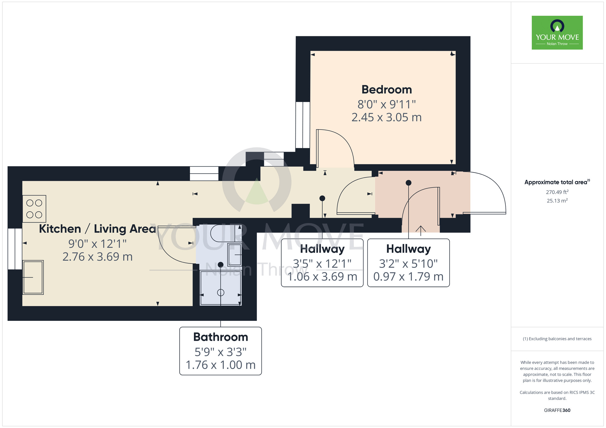 Floorplan of 1 bedroom  Flat to rent, St. Pauls Road, Northampton, Northamptonshire, NN2