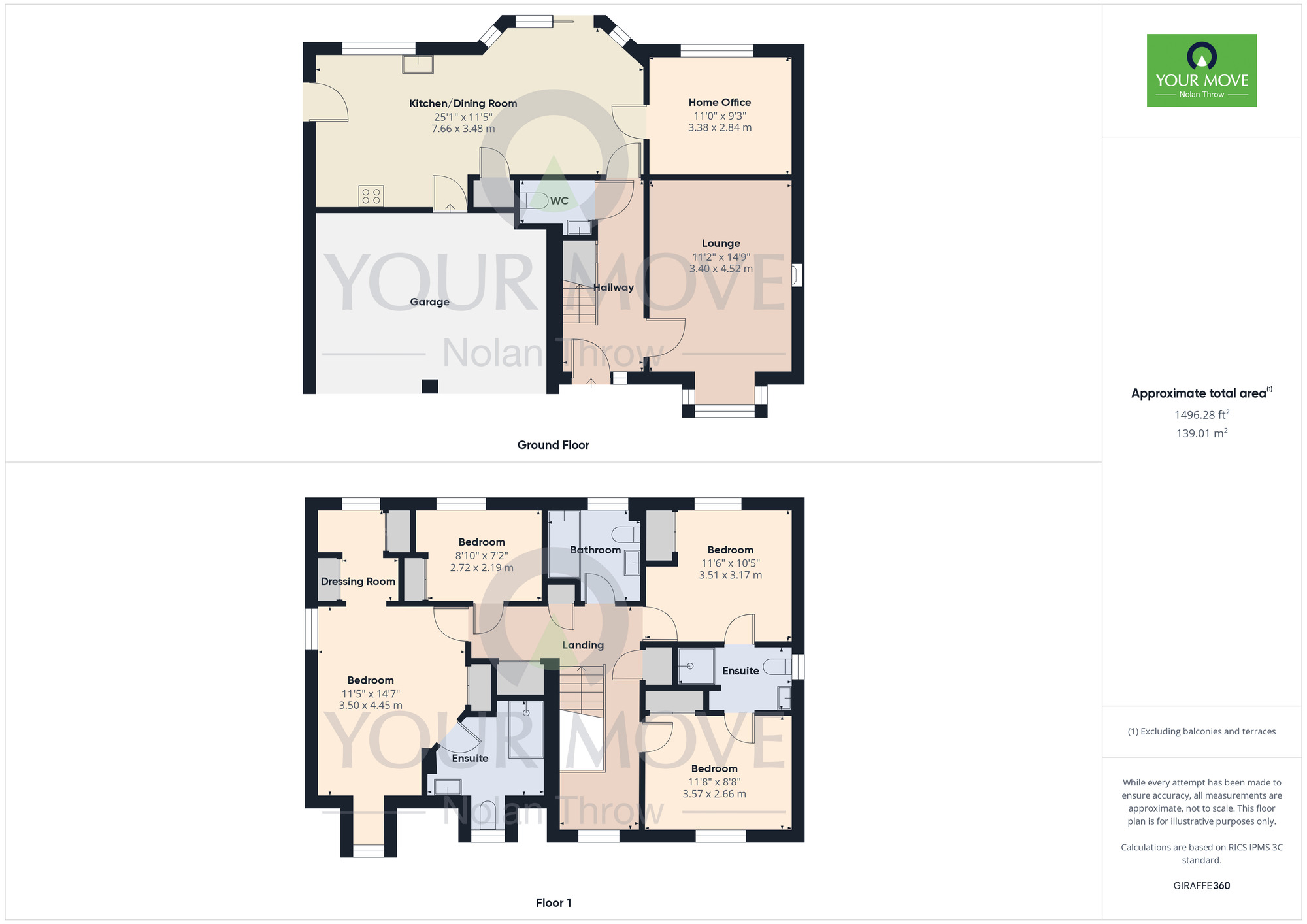 Floorplan of 4 bedroom Detached House for sale, The Witheys, Grange Park, Northampton, NN4