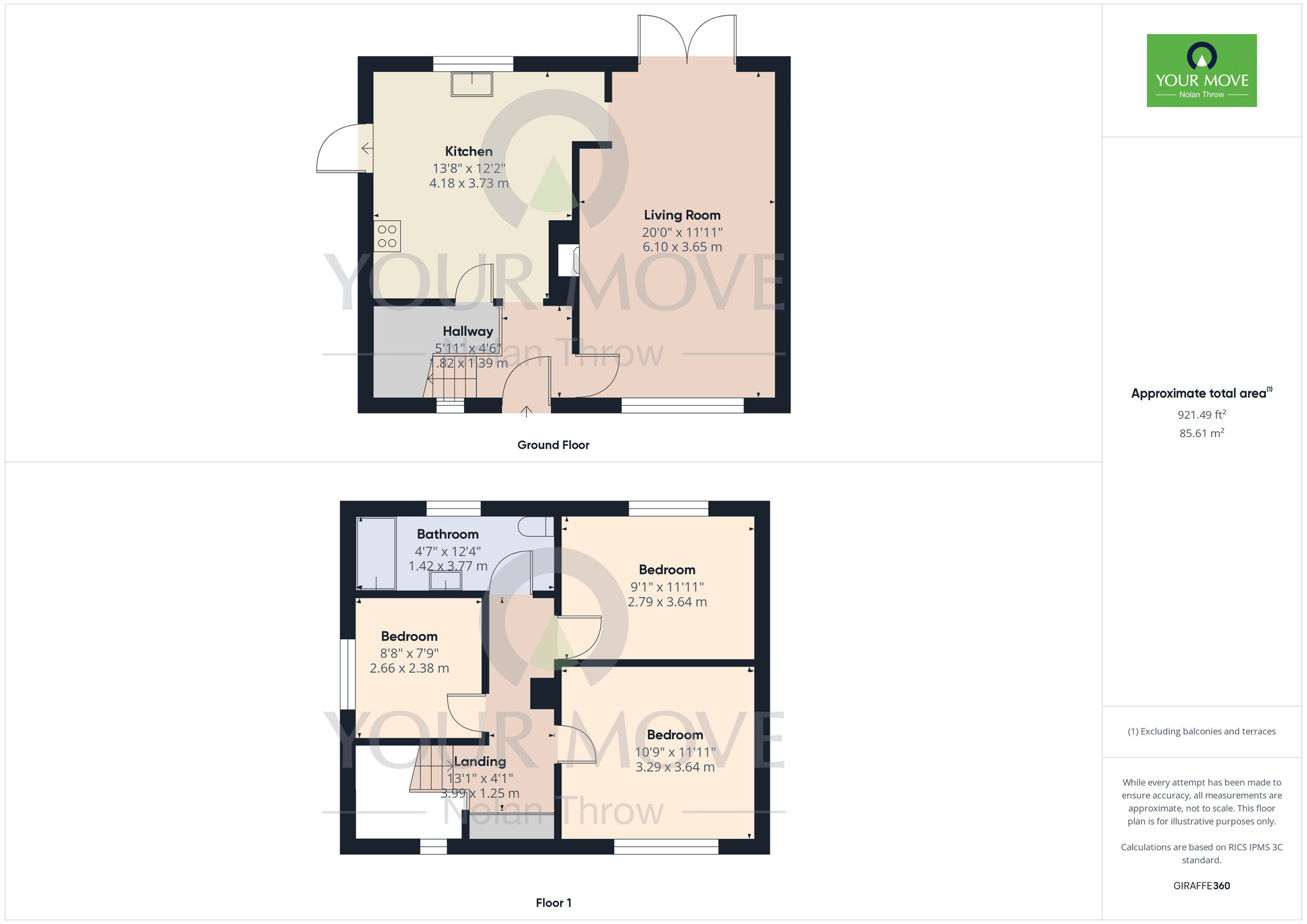 Floorplan of 3 bedroom Semi Detached House for sale, Castle Avenue, Duston, Northamptonshire, NN5