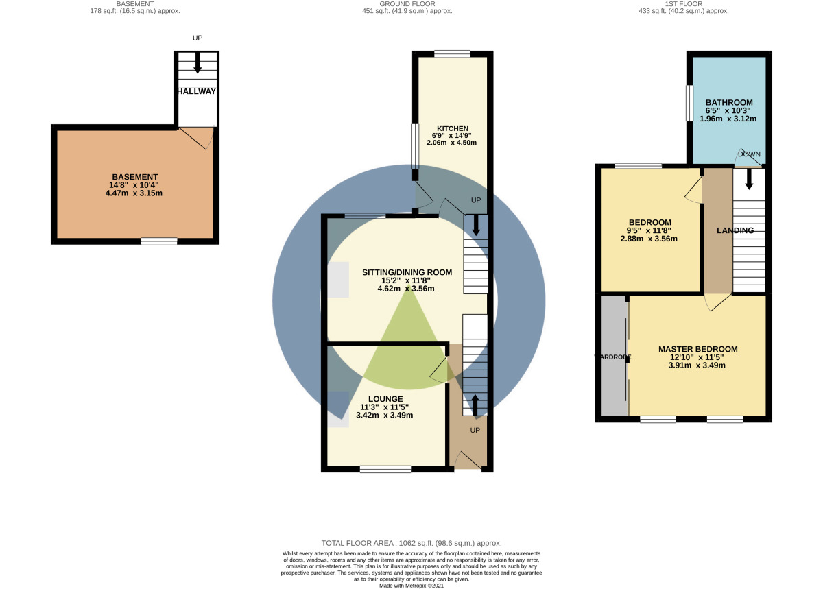 Floorplan of 2 bedroom Mid Terrace House for sale, Semilong Road, Northampton, Northamptonshire, NN2