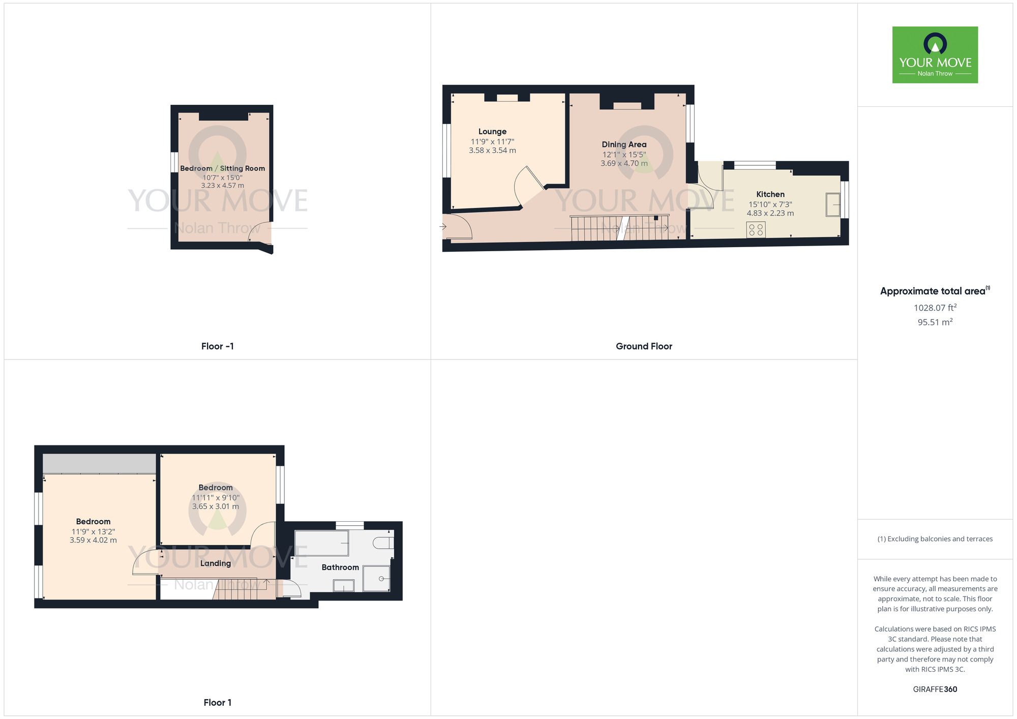 Floorplan of 3 bedroom Mid Terrace House for sale, Semilong Road, Semilong, Northampton, Northamptonshire, NN2