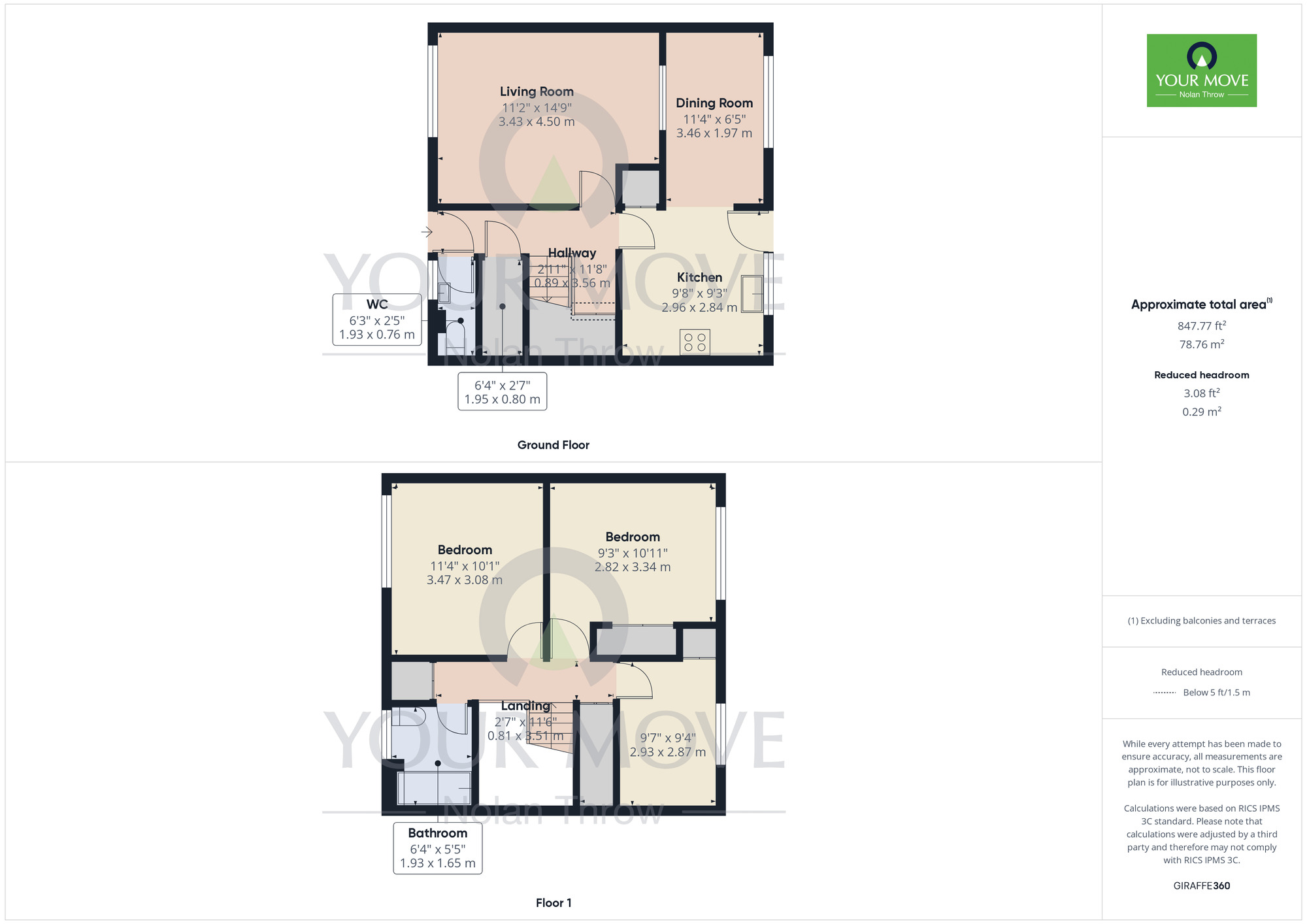 Floorplan of 3 bedroom Mid Terrace House for sale, Rillwood Court, Lumbertubs, Northamptonshire, NN3