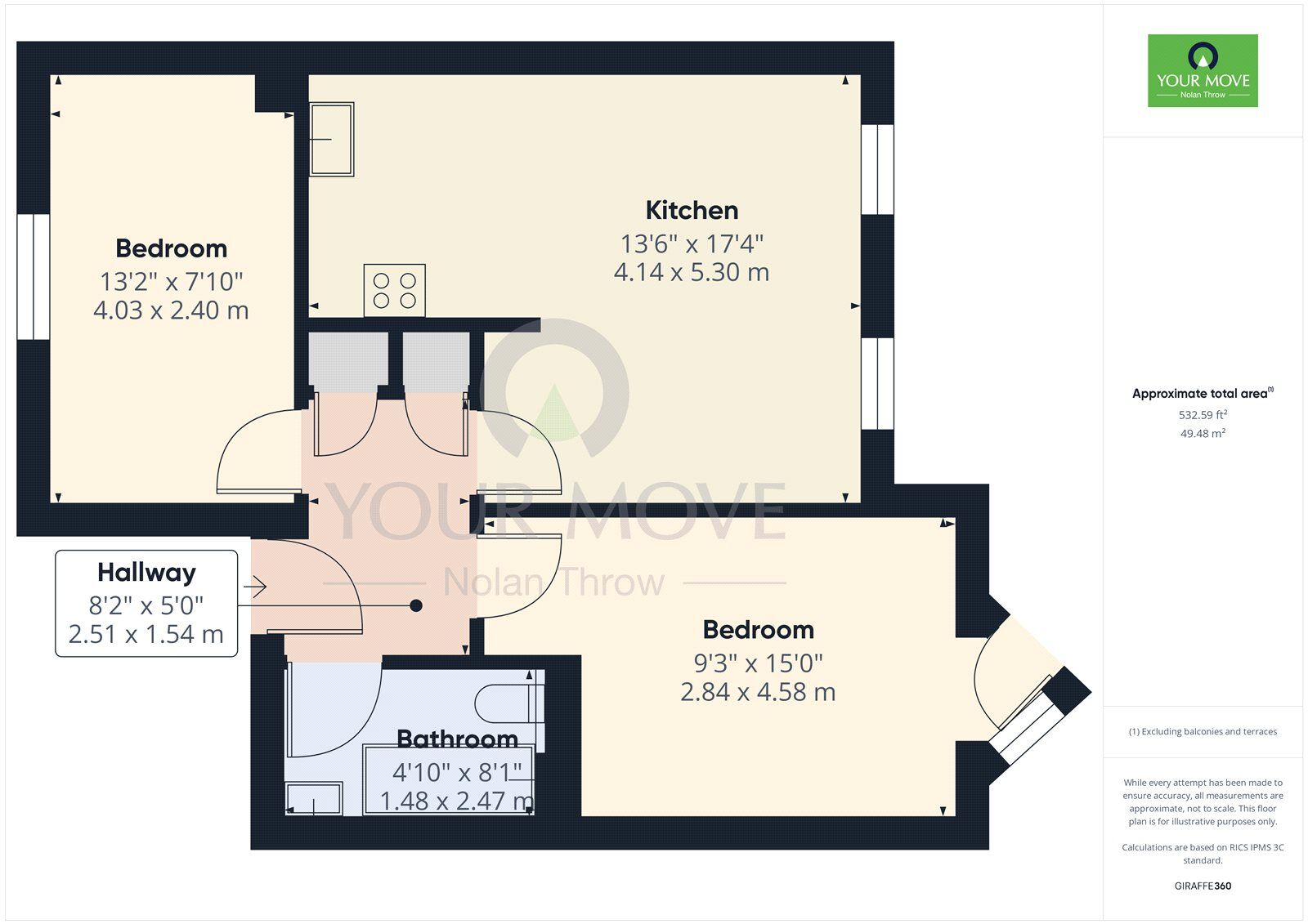 Floorplan of 2 bedroom  Flat for sale, Henry Bird Way, Northampton, Northamptonshire, NN4