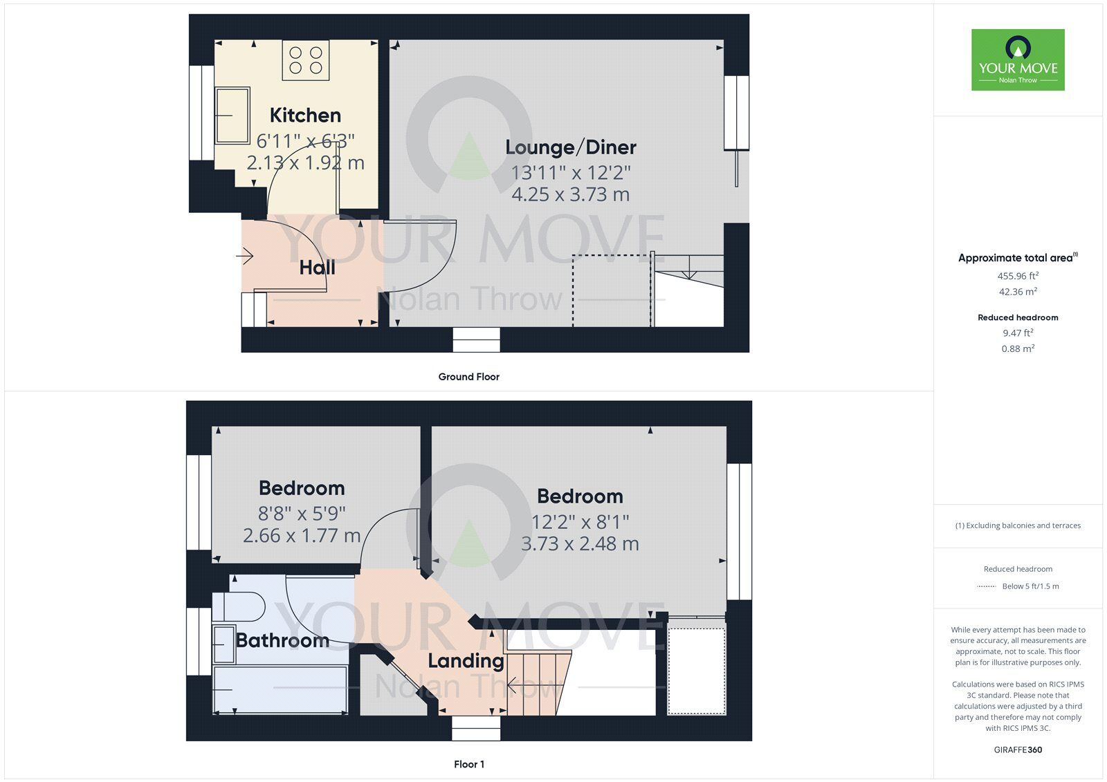 Floorplan of 2 bedroom End Terrace House for sale, St. Dunstans Rise, Northampton, Northamptonshire, NN4