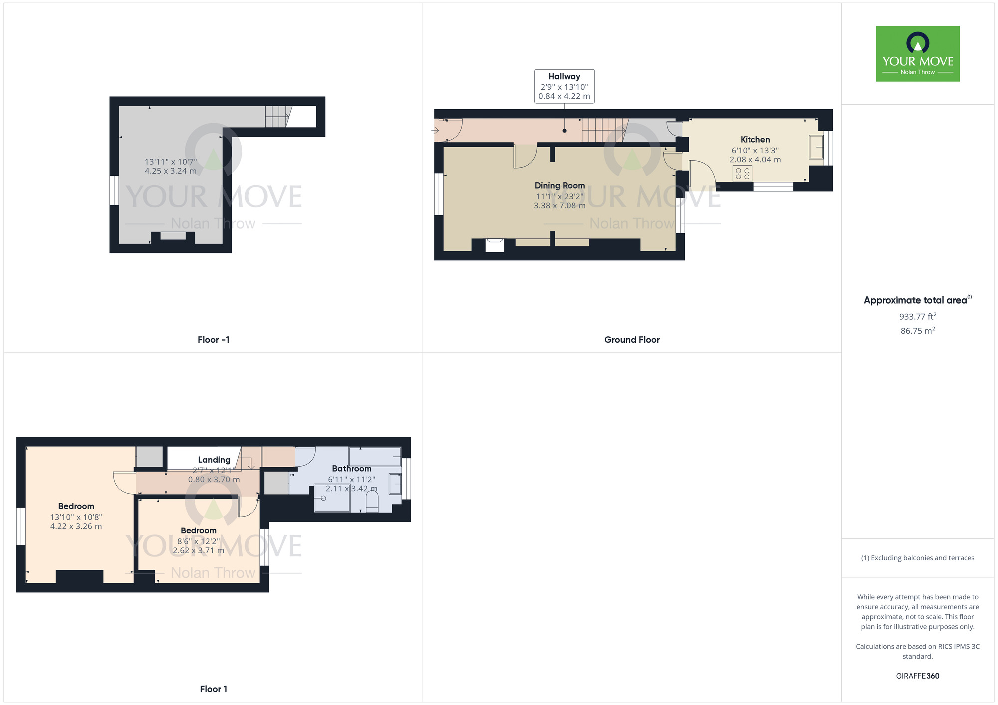 Floorplan of 2 bedroom Mid Terrace House for sale, Alexandra Road, Abington, Northampton, West Northamptonshire, NN1