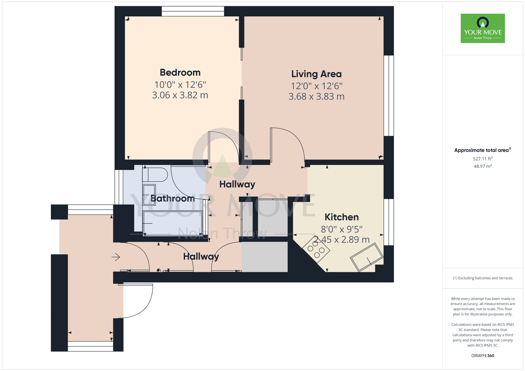 Floorplan of 1 bedroom  Flat to rent, Hunsbarrow Road, Northampton, Northamptonshire, NN4