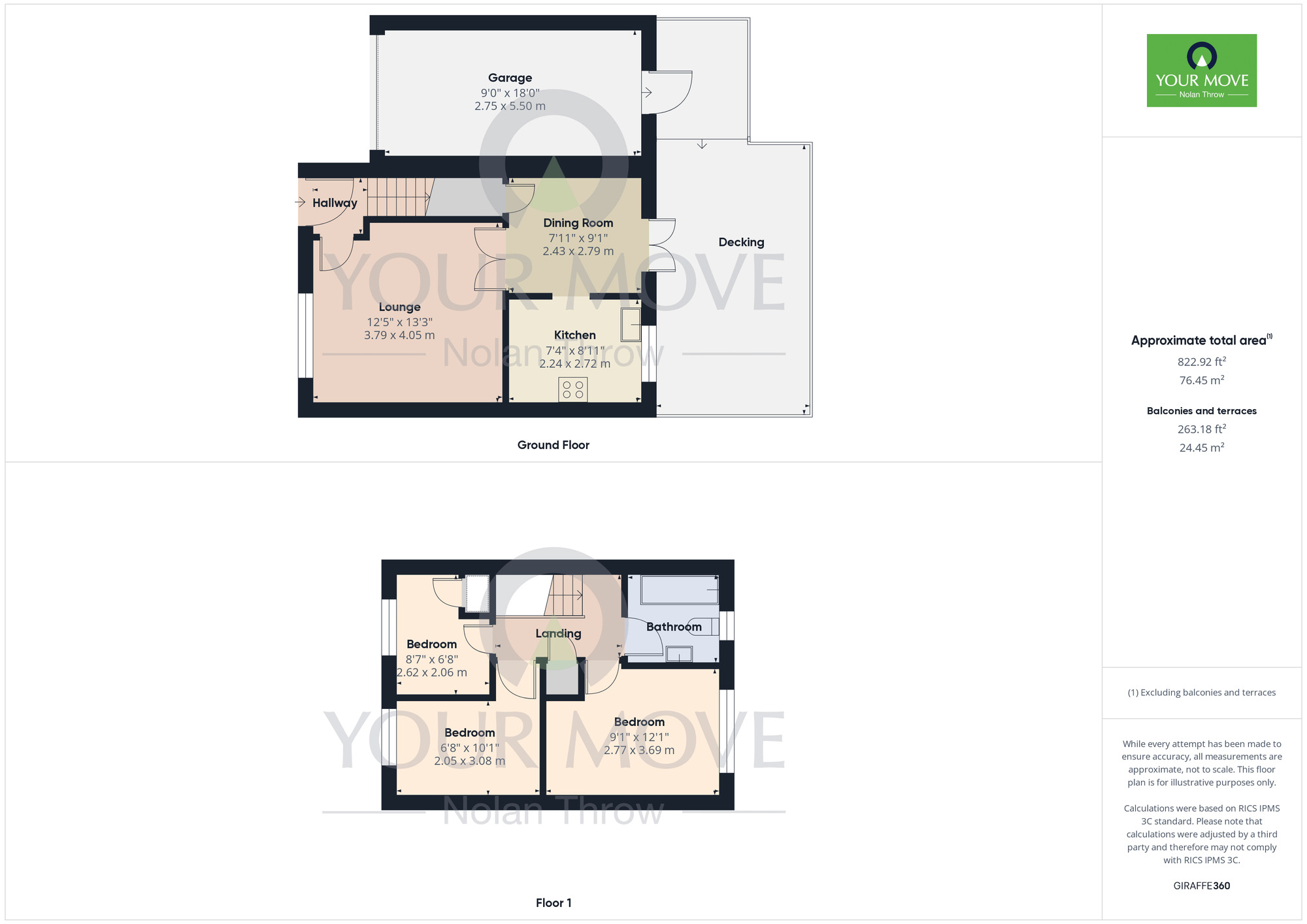 Floorplan of 3 bedroom End Terrace House for sale, Thomas Chapman Grove, Southbridge, Northampton, NN4