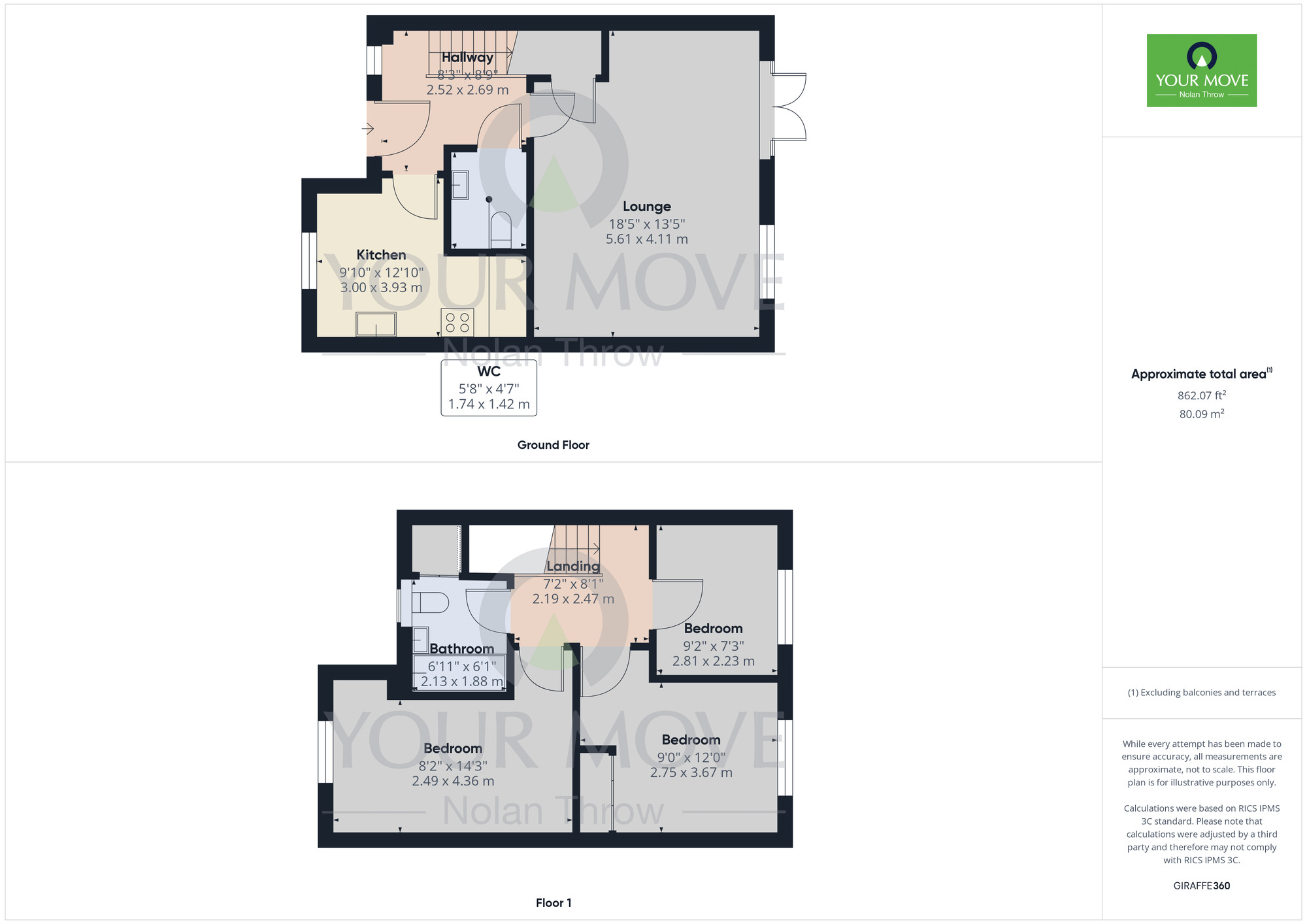 Floorplan of 3 bedroom Semi Detached House for sale, Berrywood Close, Duston, Northamptonshire, NN5