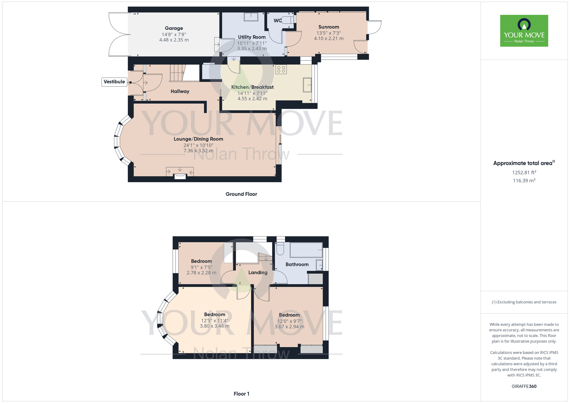 Floorplan of 3 bedroom Semi Detached House for sale, Ashley Way, Westone, Northampton, NN3