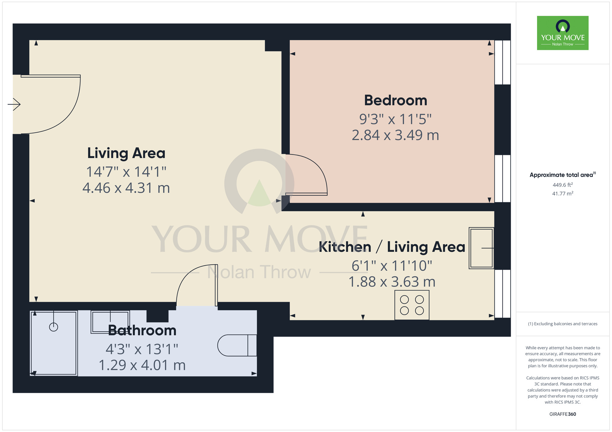 Floorplan of 1 bedroom  Flat to rent, Notre Dame Mews, Northampton, Northamptonshire, NN1