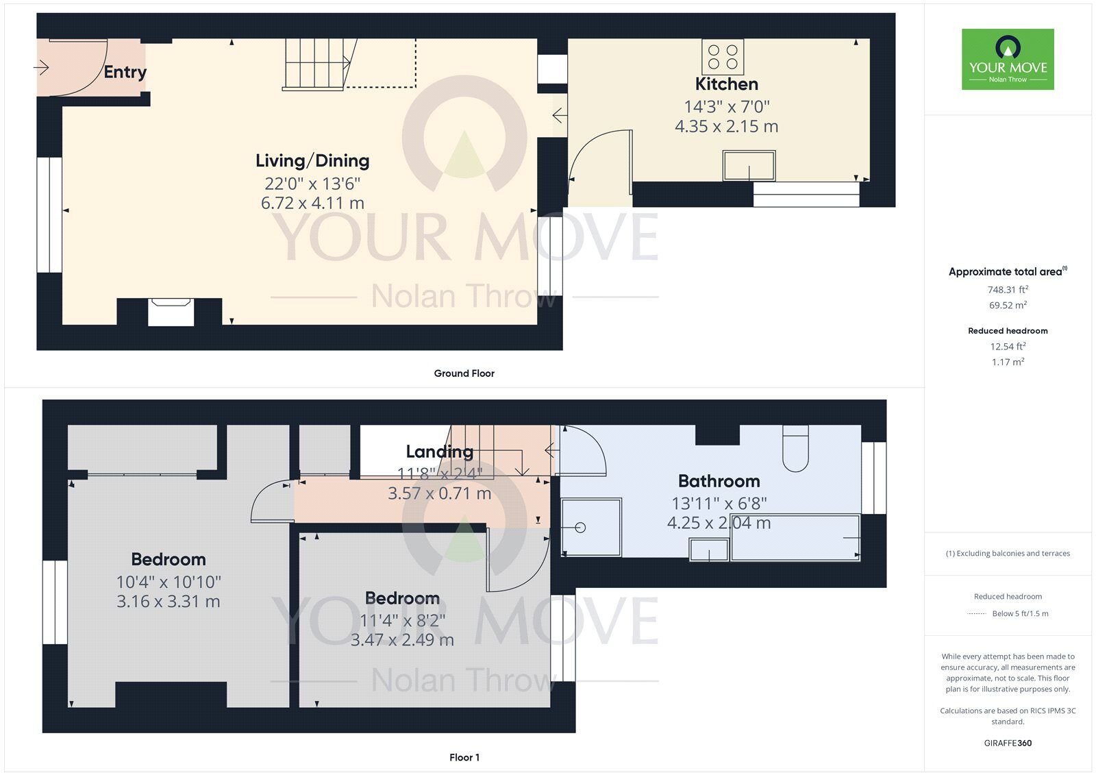 Floorplan of 2 bedroom Mid Terrace House to rent, Cloutsham Street, Northampton, Northamptonshire, NN1