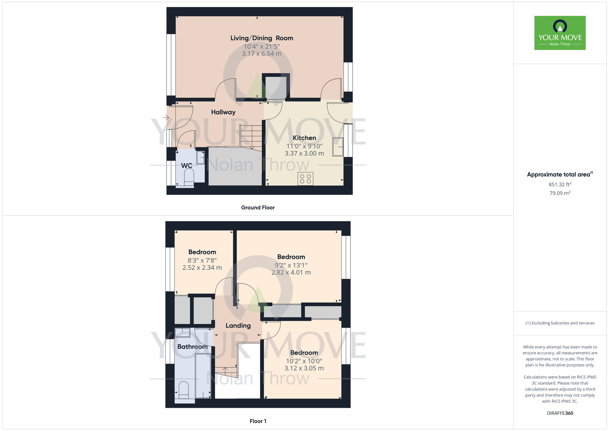 Floorplan of 3 bedroom Mid Terrace House for sale, Ringway, Briar Hill, Northampton, NN4