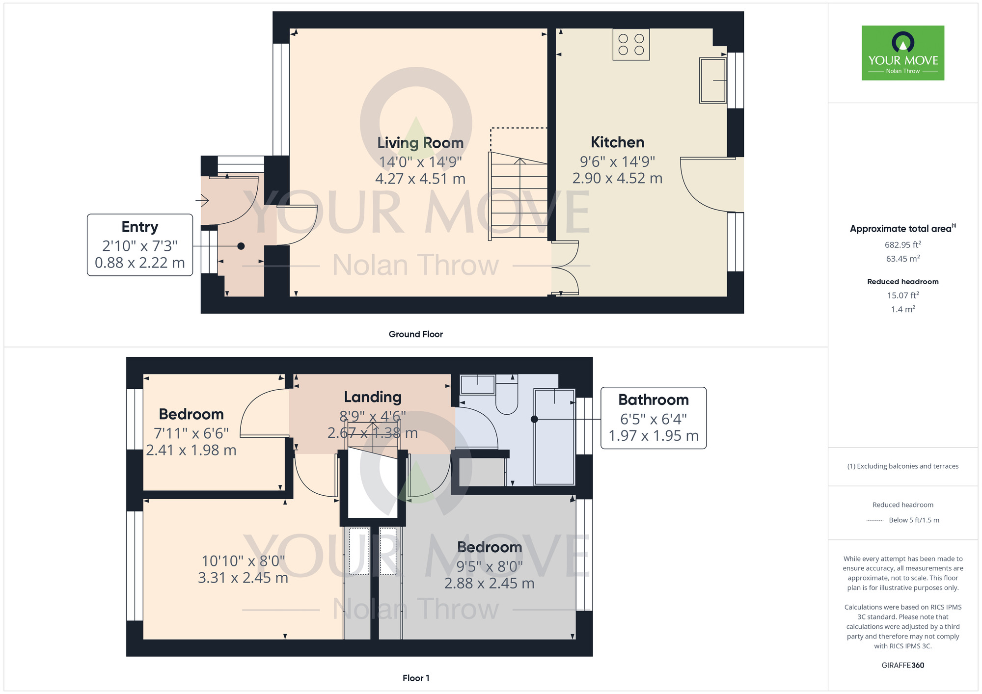 Floorplan of 3 bedroom Mid Terrace House to rent, Cottingham Drive, Moulton, Northamptonshire, NN3