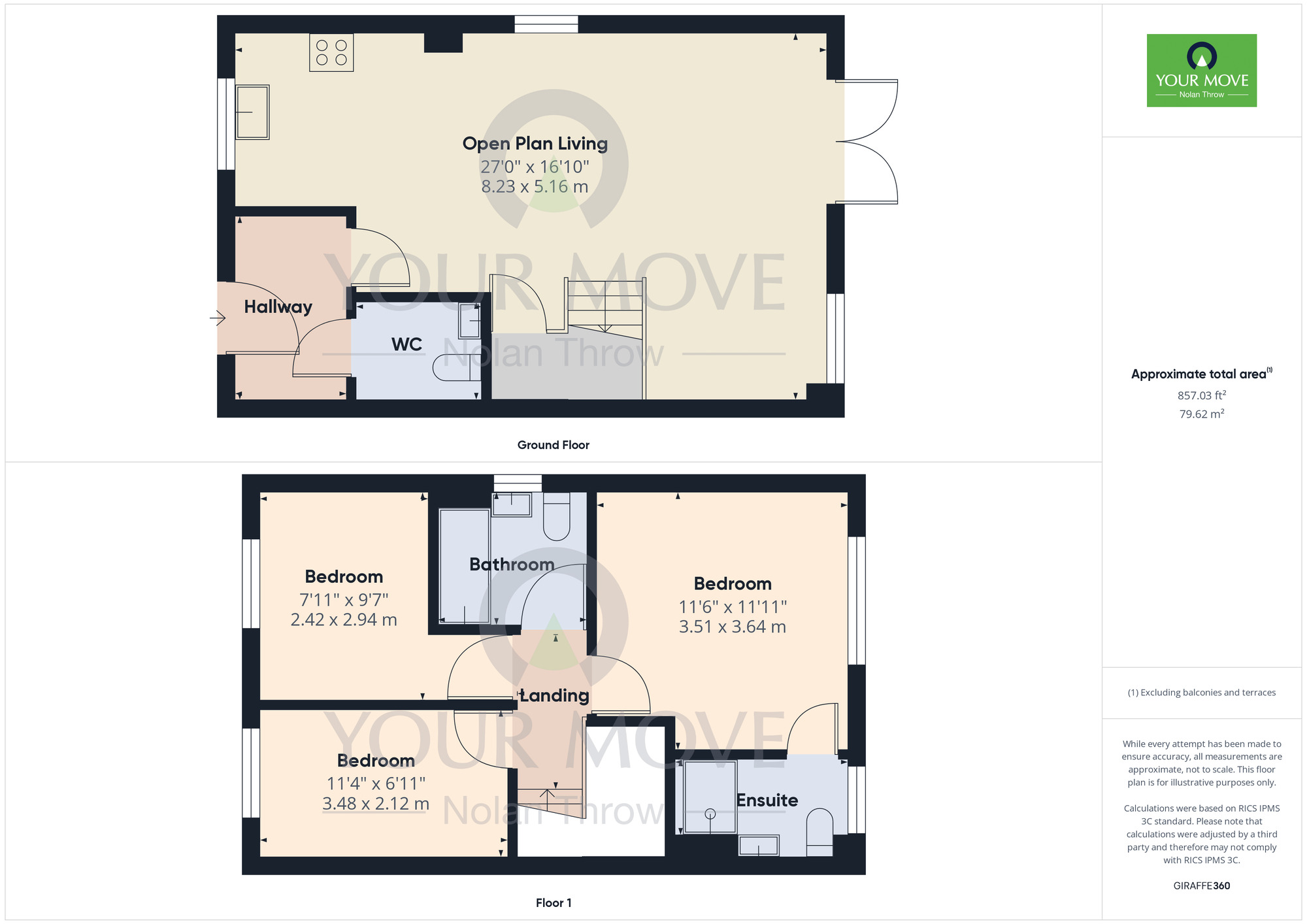 Floorplan of 3 bedroom Semi Detached House for sale, Ramfield Crescent, Collingtree Park, Northampton, NN4