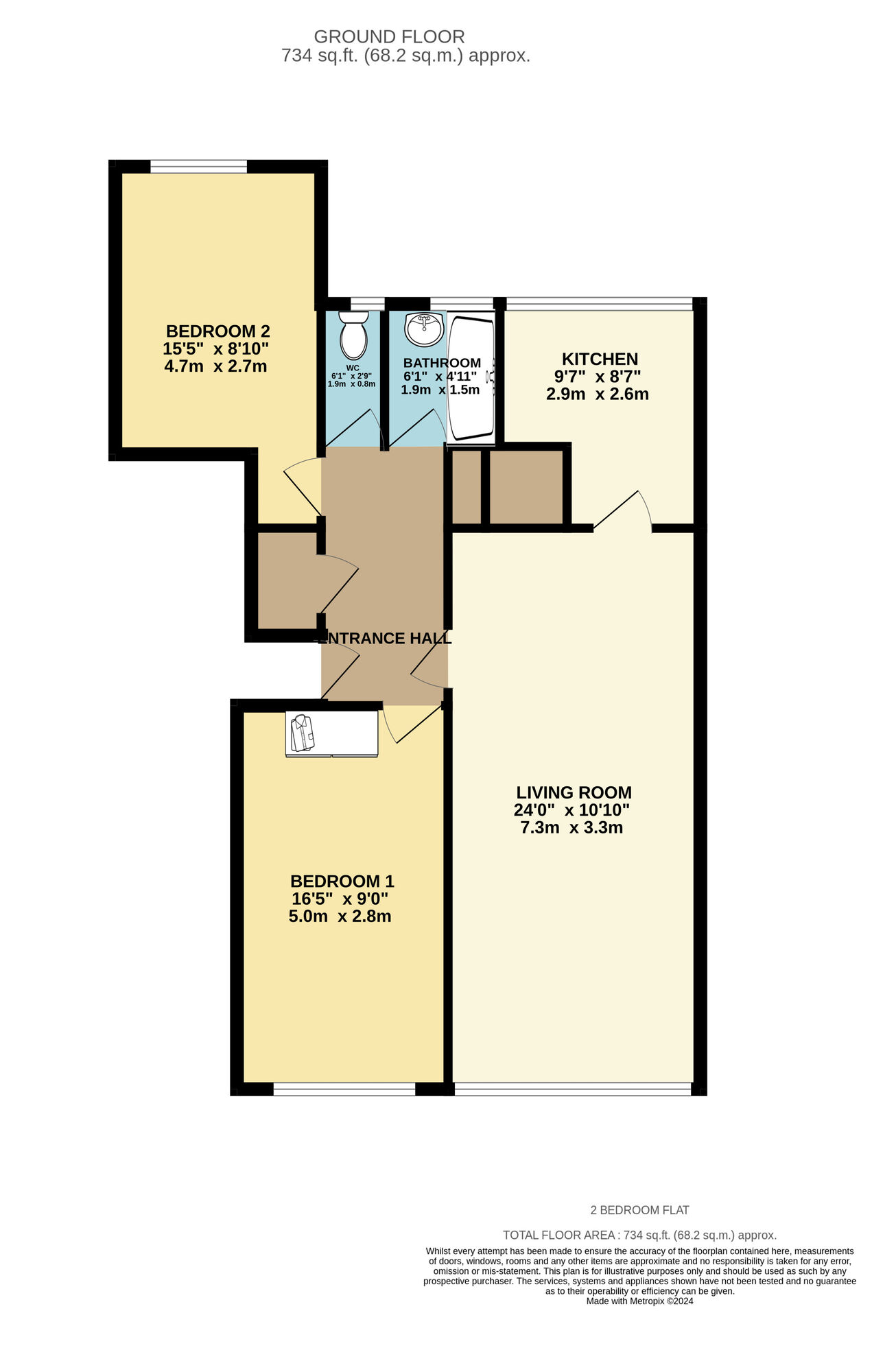 Floorplan of 2 bedroom  Flat for sale, Saxville Road, Orpington, BR5