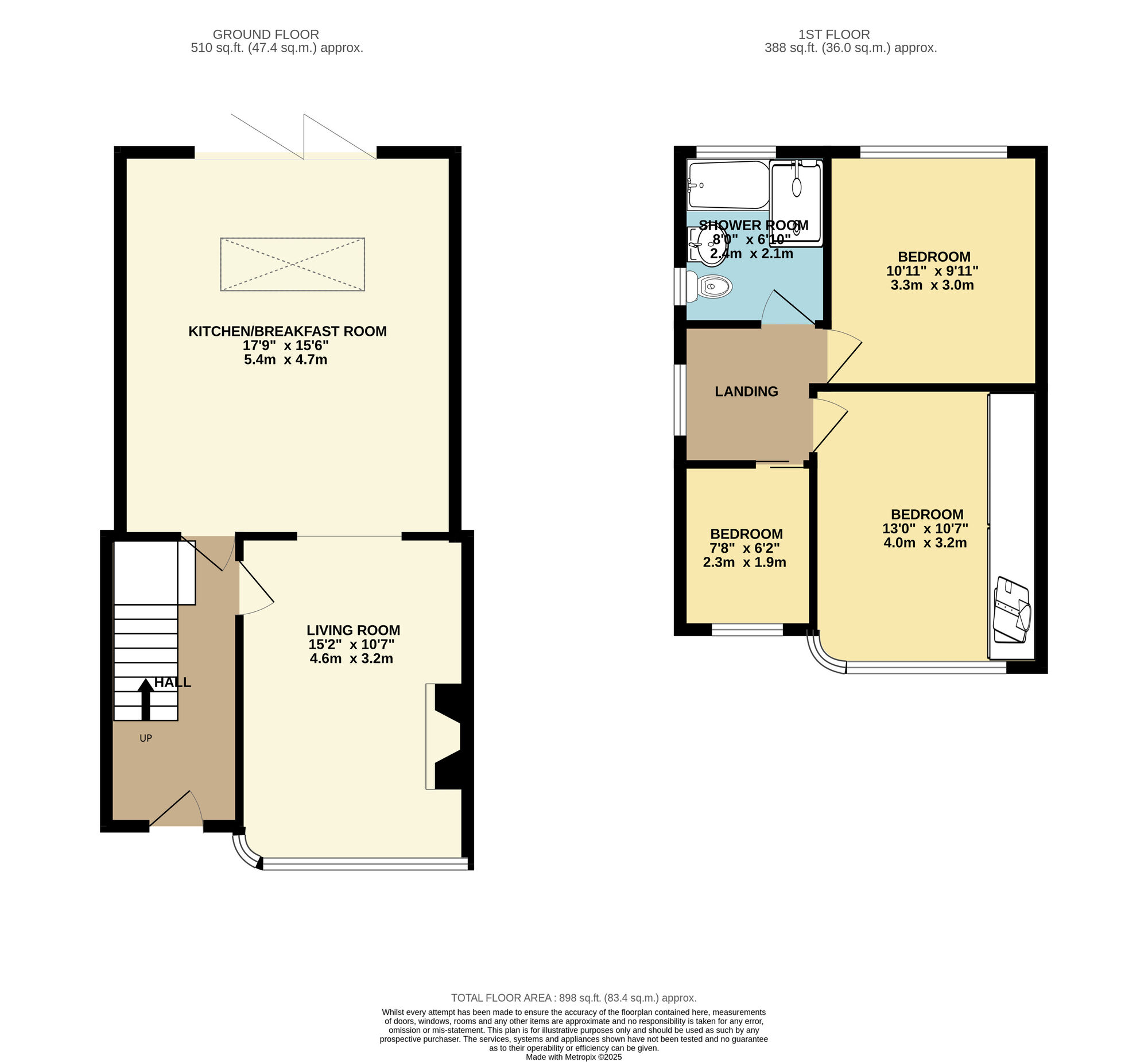 Floorplan of 3 bedroom Semi Detached House for sale, Lodge Close, Orpington, BR6