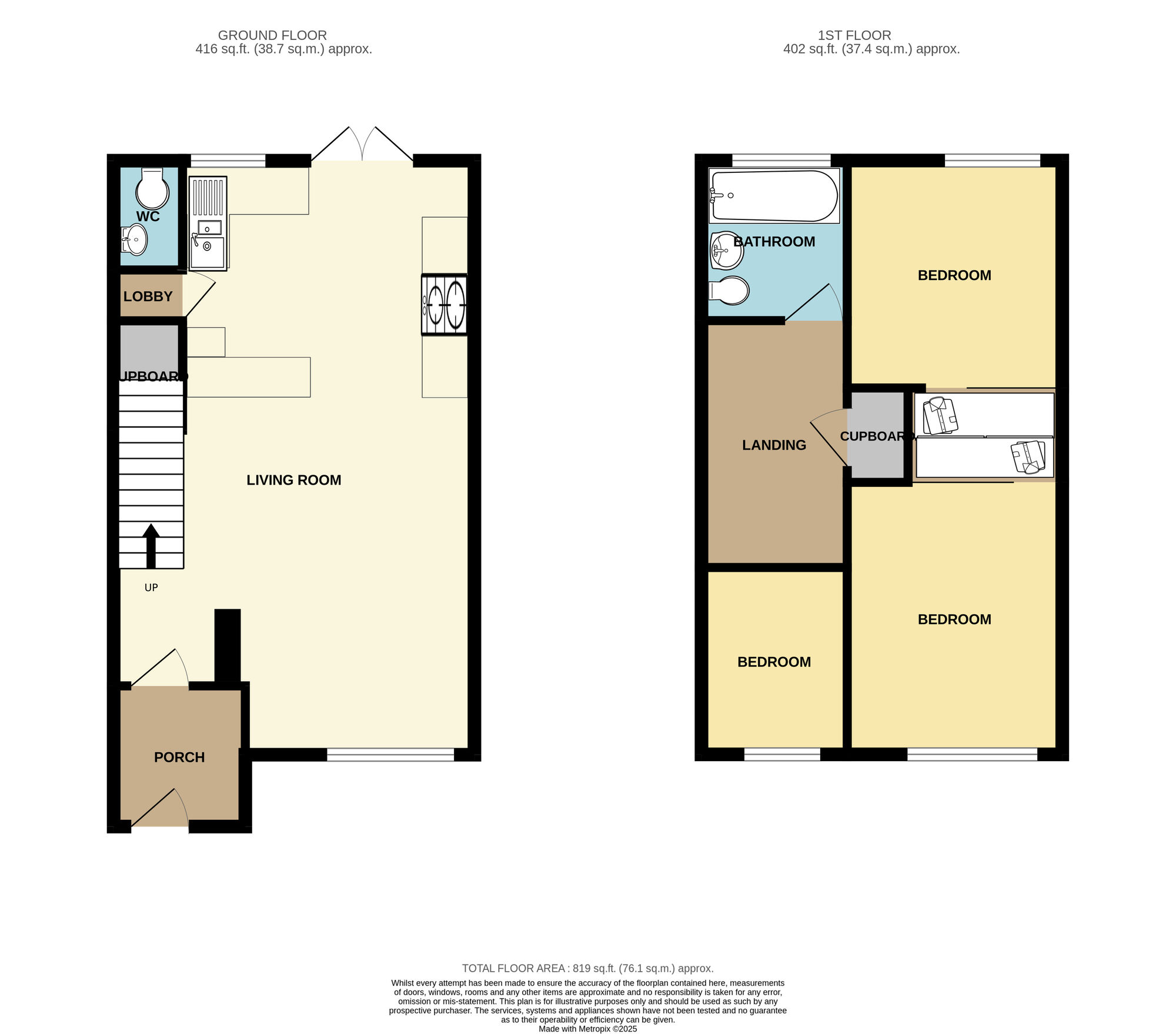 Floorplan of 3 bedroom Mid Terrace House for sale, Glendower Crescent, Orpington, BR6