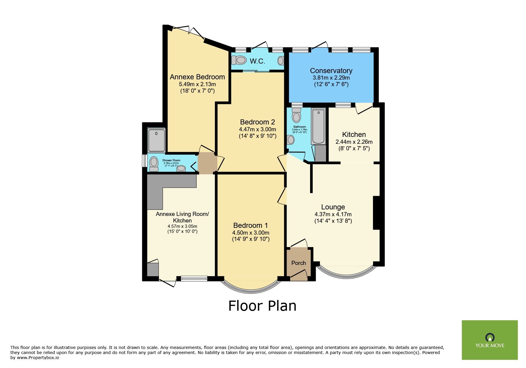 Floorplan of 3 bedroom Semi Detached Bungalow for sale, West Close, Polegate, East Sussex, BN26