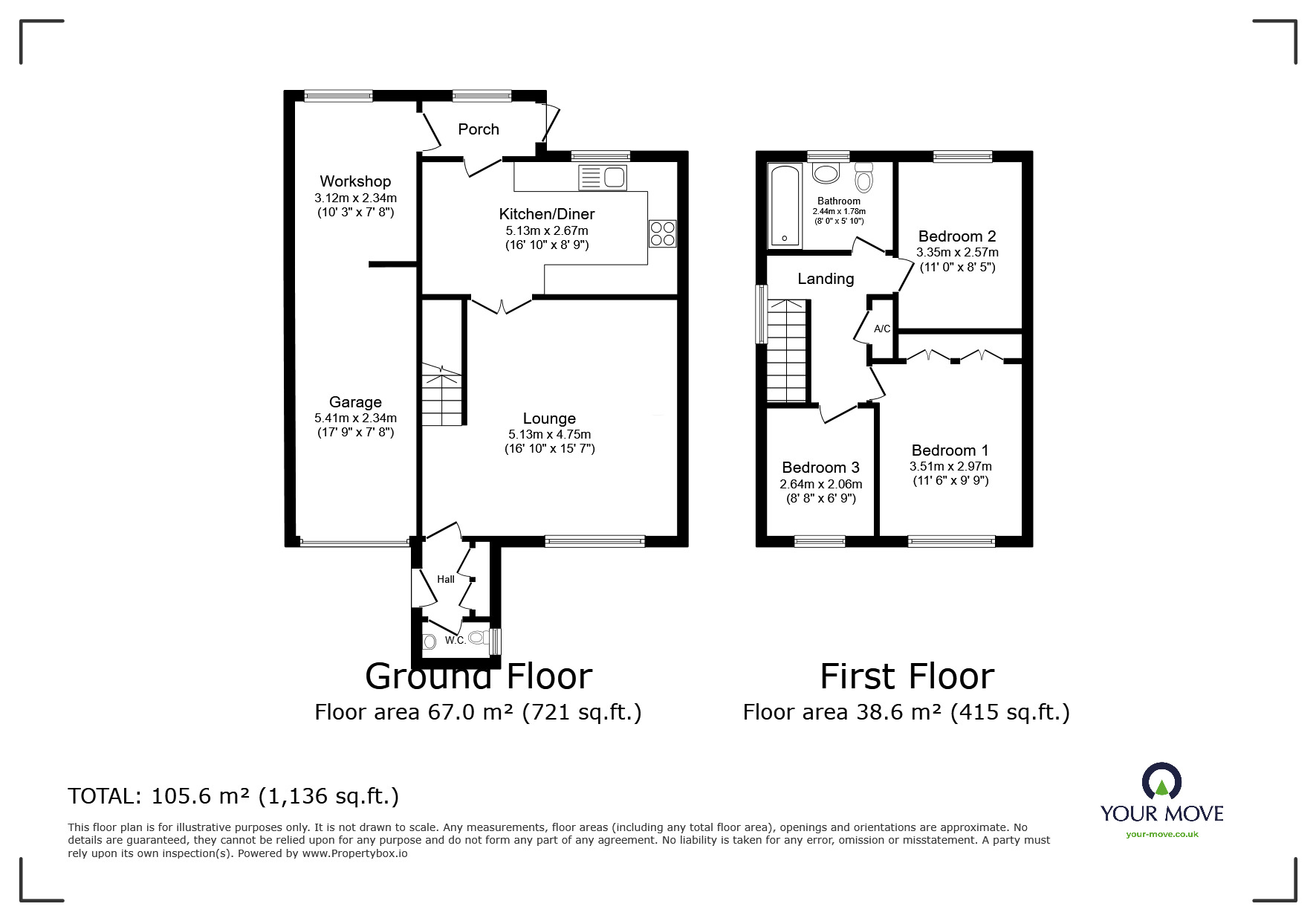 Floorplan of 3 bedroom Link Detached House for sale, Ingrams Way, Hailsham, East Sussex, BN27