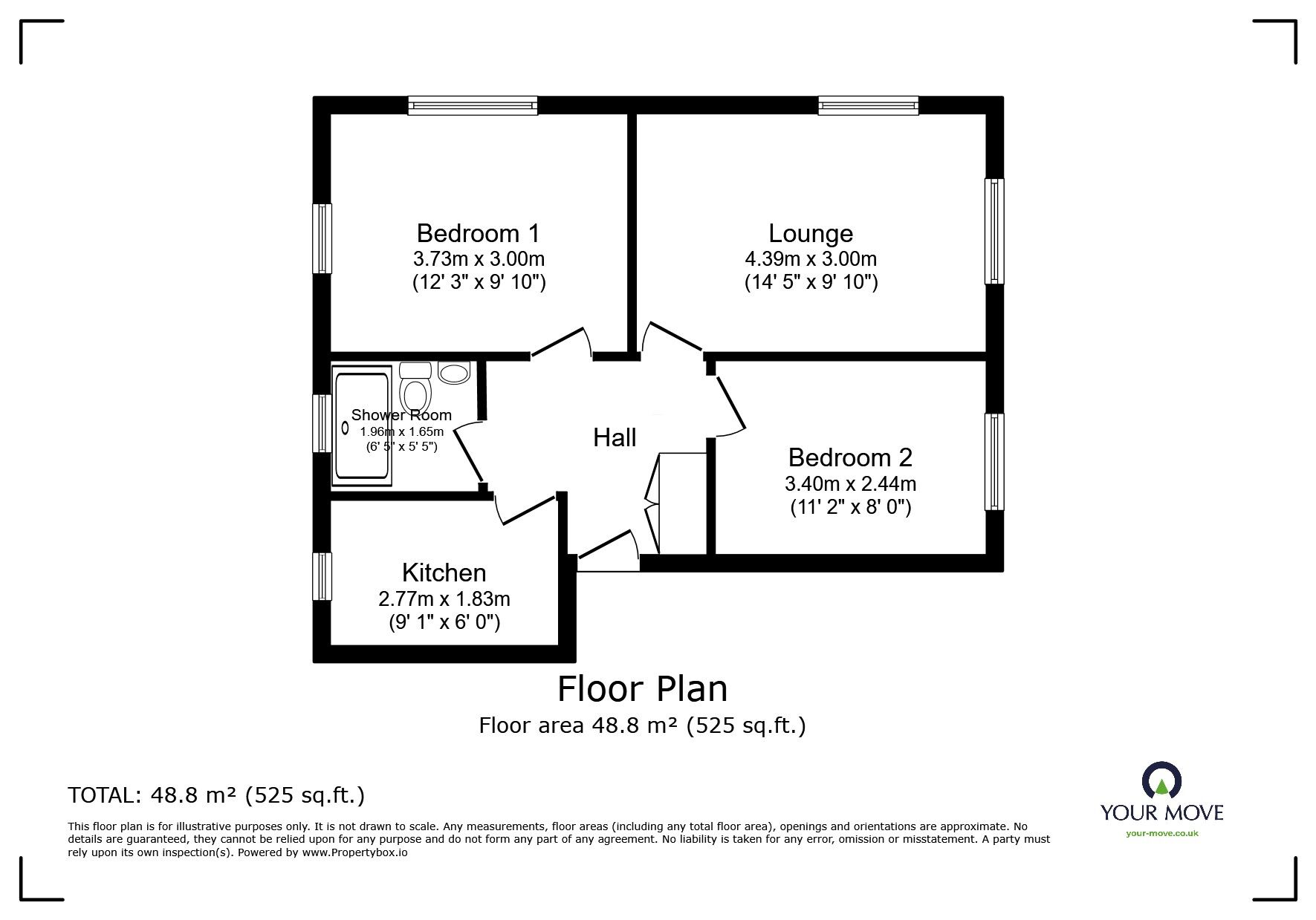 Floorplan of 2 bedroom  Flat to rent, Walnut Walk, Polegate, East Sussex, BN26