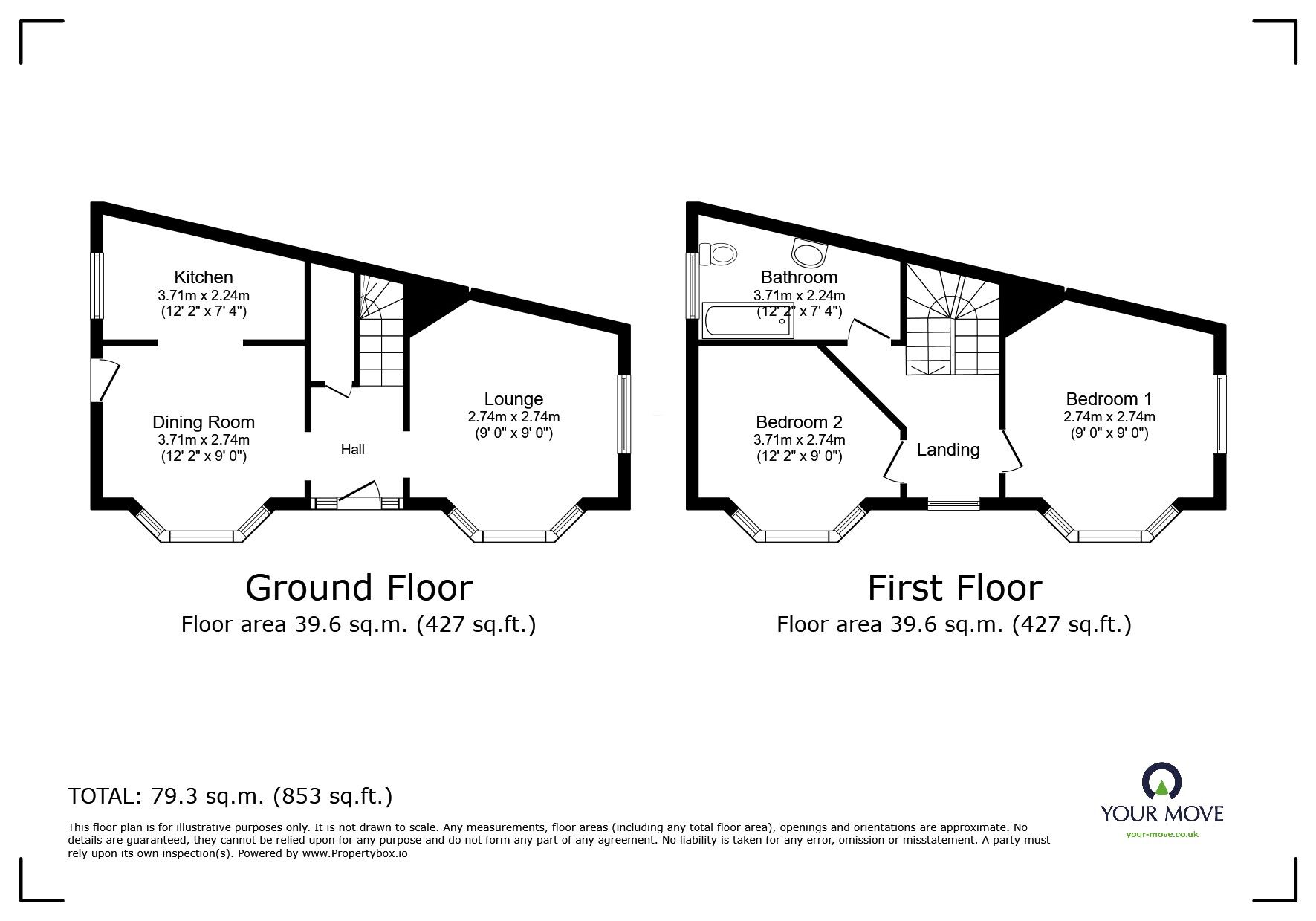 Floorplan of 2 bedroom Semi Detached House for sale, Hailsham Road, Polegate, East Sussex, BN26