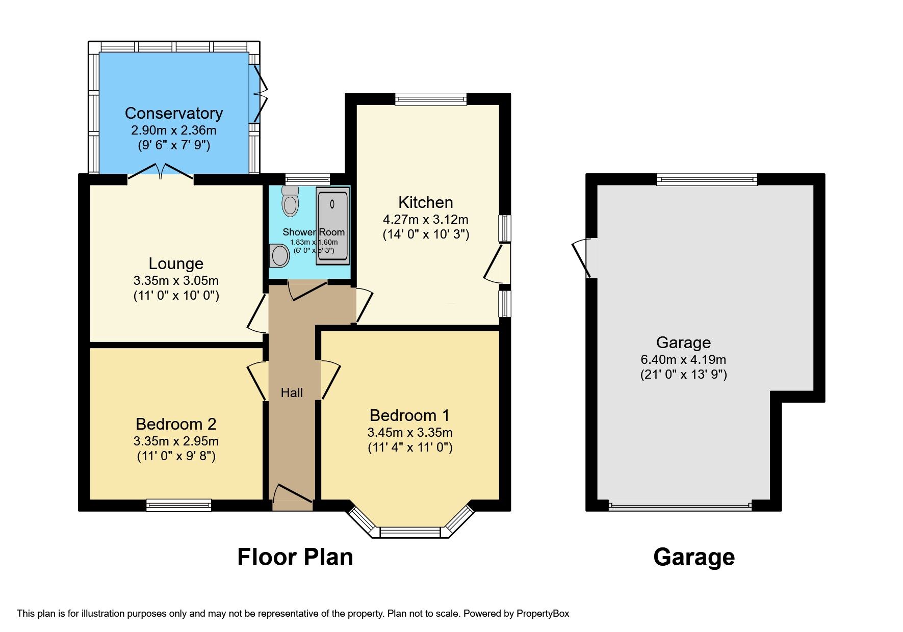 Floorplan of 2 bedroom Semi Detached Bungalow for sale, The Grove, Willingdon, East Sussex, BN20