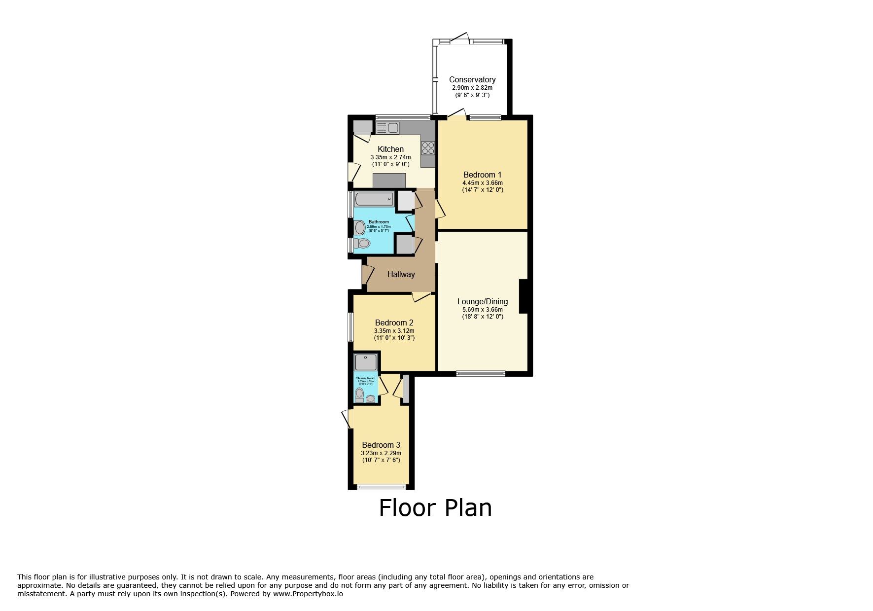 Floorplan of 3 bedroom Semi Detached Bungalow for sale, Willow Drive, Polegate, East Sussex, BN26