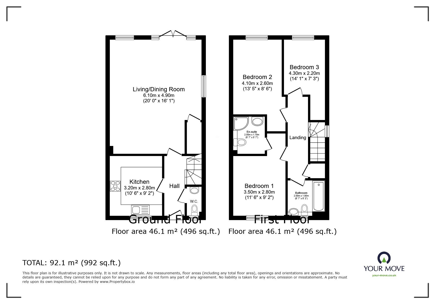 Floorplan of 3 bedroom Detached House for sale, Orchard Lane, Hailsham, East Sussex, BN27