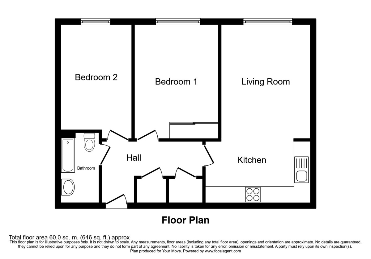 Floorplan of 2 bedroom  Flat to rent, Dane Park Road, Ramsgate, Kent, CT11