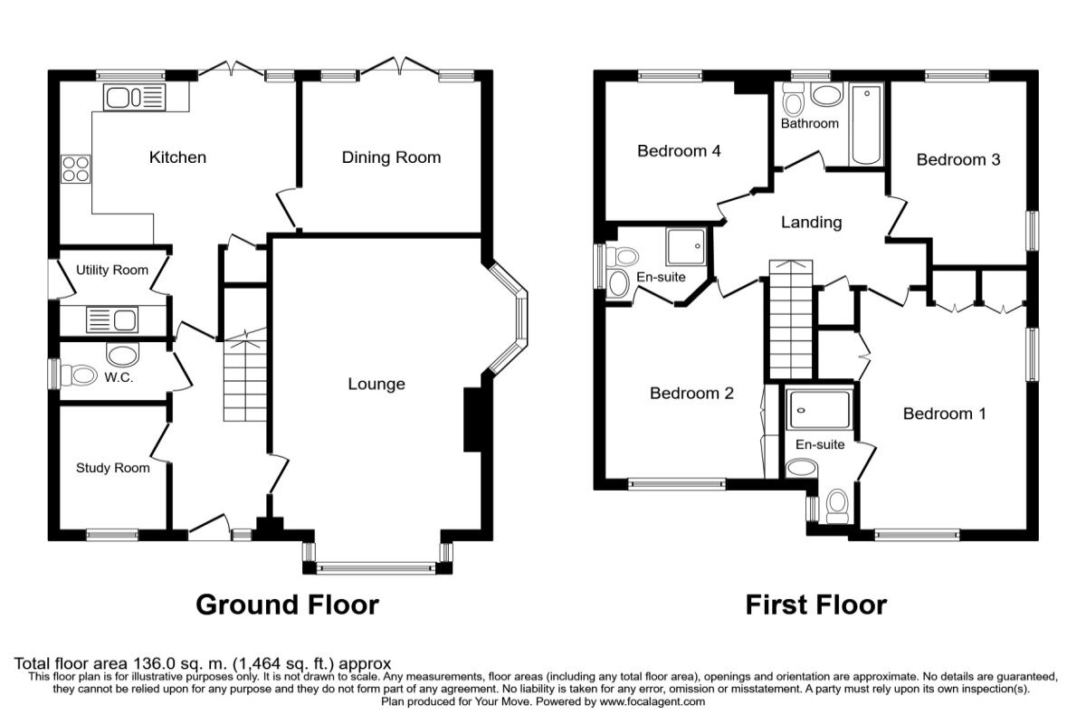 Floorplan of 4 bedroom Detached House to rent, Brindle Grove, Ramsgate, Kent, CT11