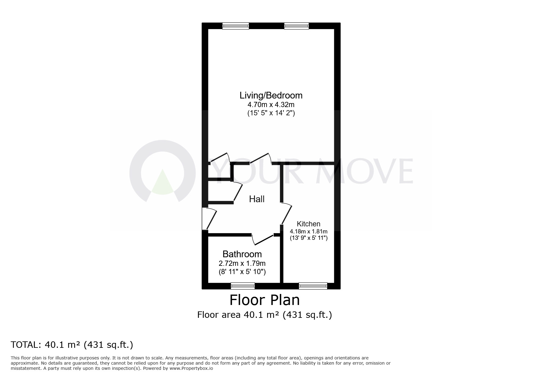 Floorplan of  Flat to rent, La Belle Alliance Square, Ramsgate, Kent, CT11