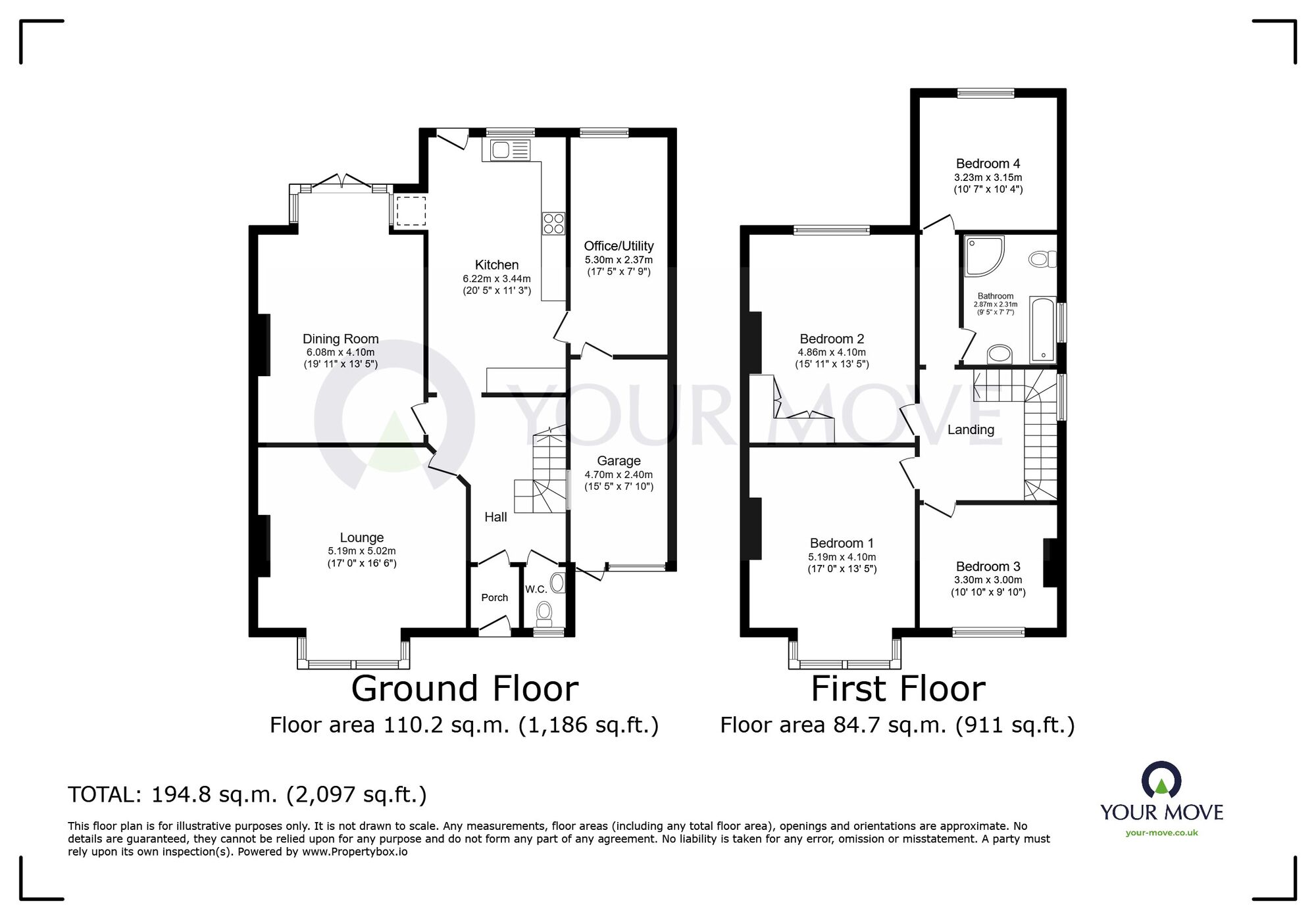 Floorplan of 4 bedroom Semi Detached House for sale, Avebury Avenue, Ramsgate, Kent, CT11