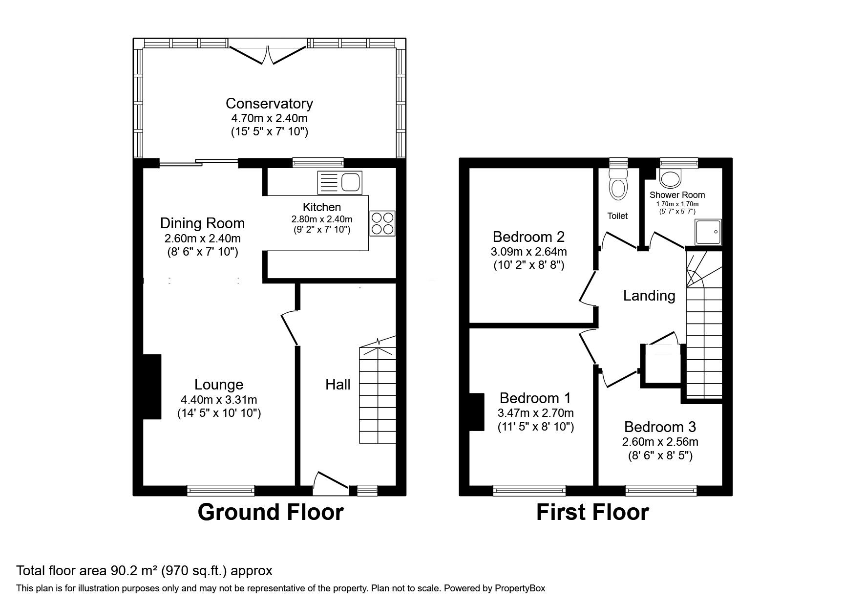 Floorplan of 3 bedroom Semi Detached House for sale, Woodville Road, Ramsgate, Kent, CT12