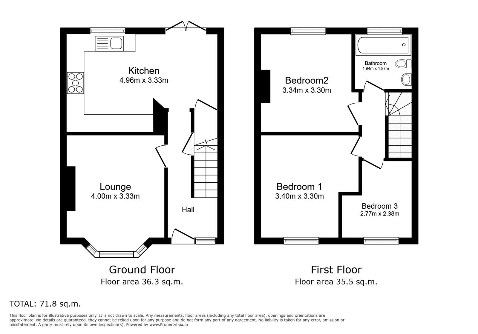 Floorplan of 3 bedroom End Terrace House for sale, Magdala Road, Broadstairs, Kent, CT10