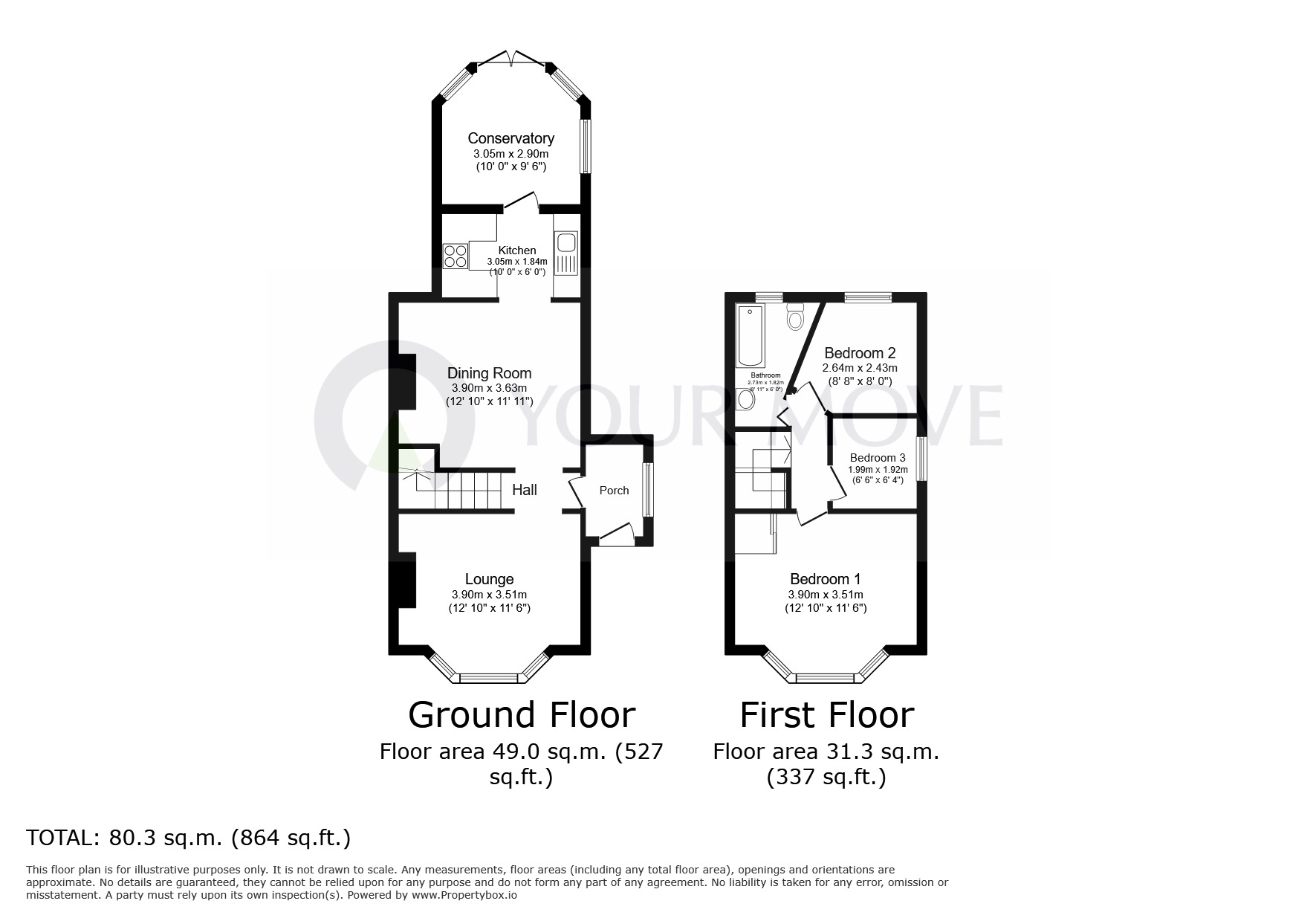 Floorplan of 3 bedroom Semi Detached House for sale, Bursill Crescent, Ramsgate, Kent, CT12