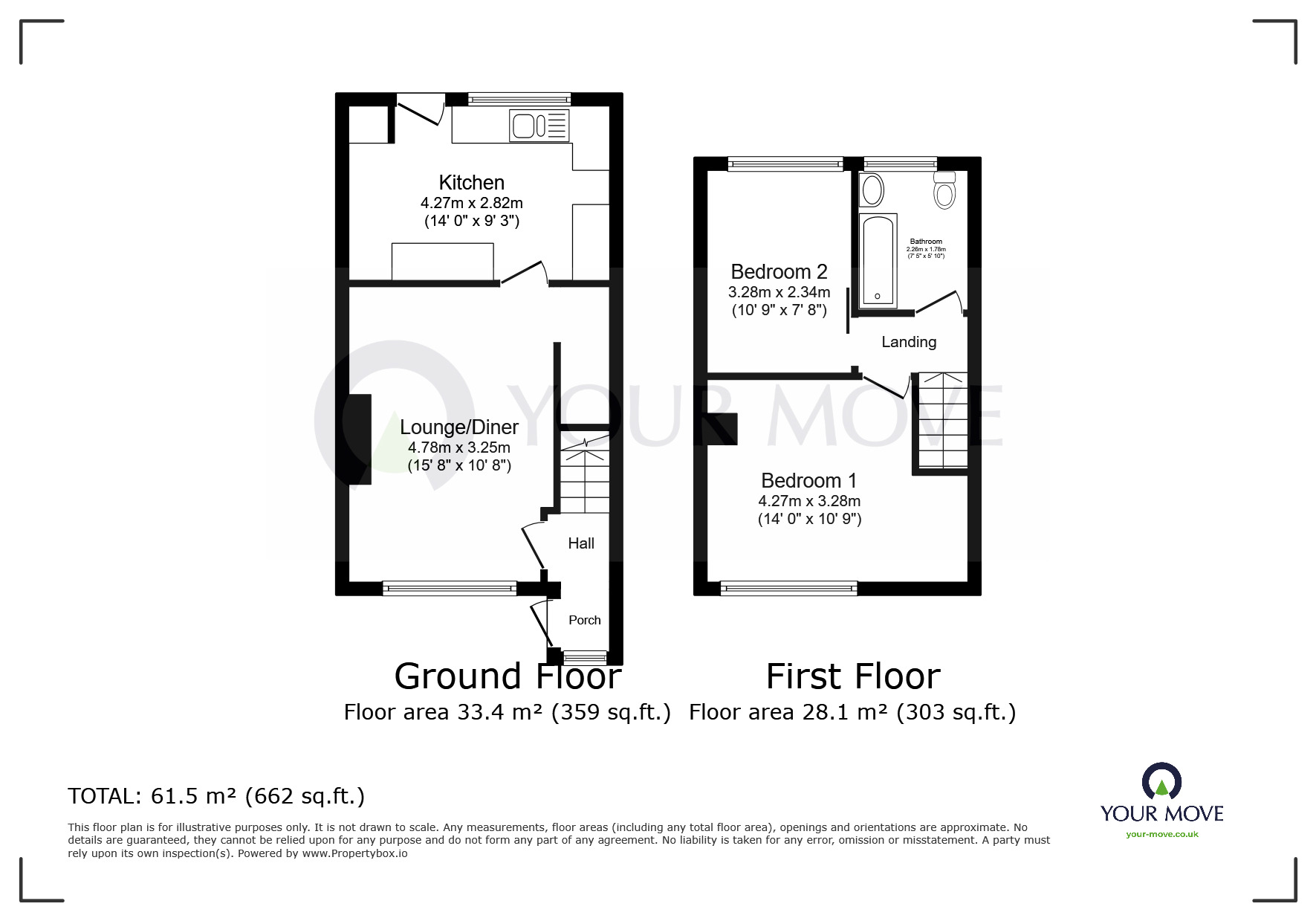 Floorplan of 2 bedroom End Terrace House for sale, Clements Road, Ramsgate, Kent, CT12