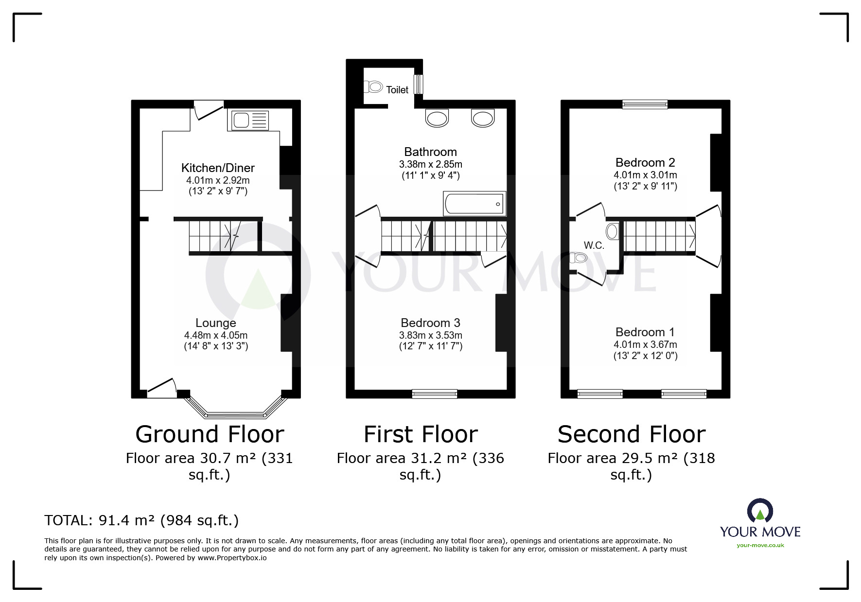 Floorplan of 3 bedroom Mid Terrace House for sale, Lorne Road, Ramsgate, Kent, CT11