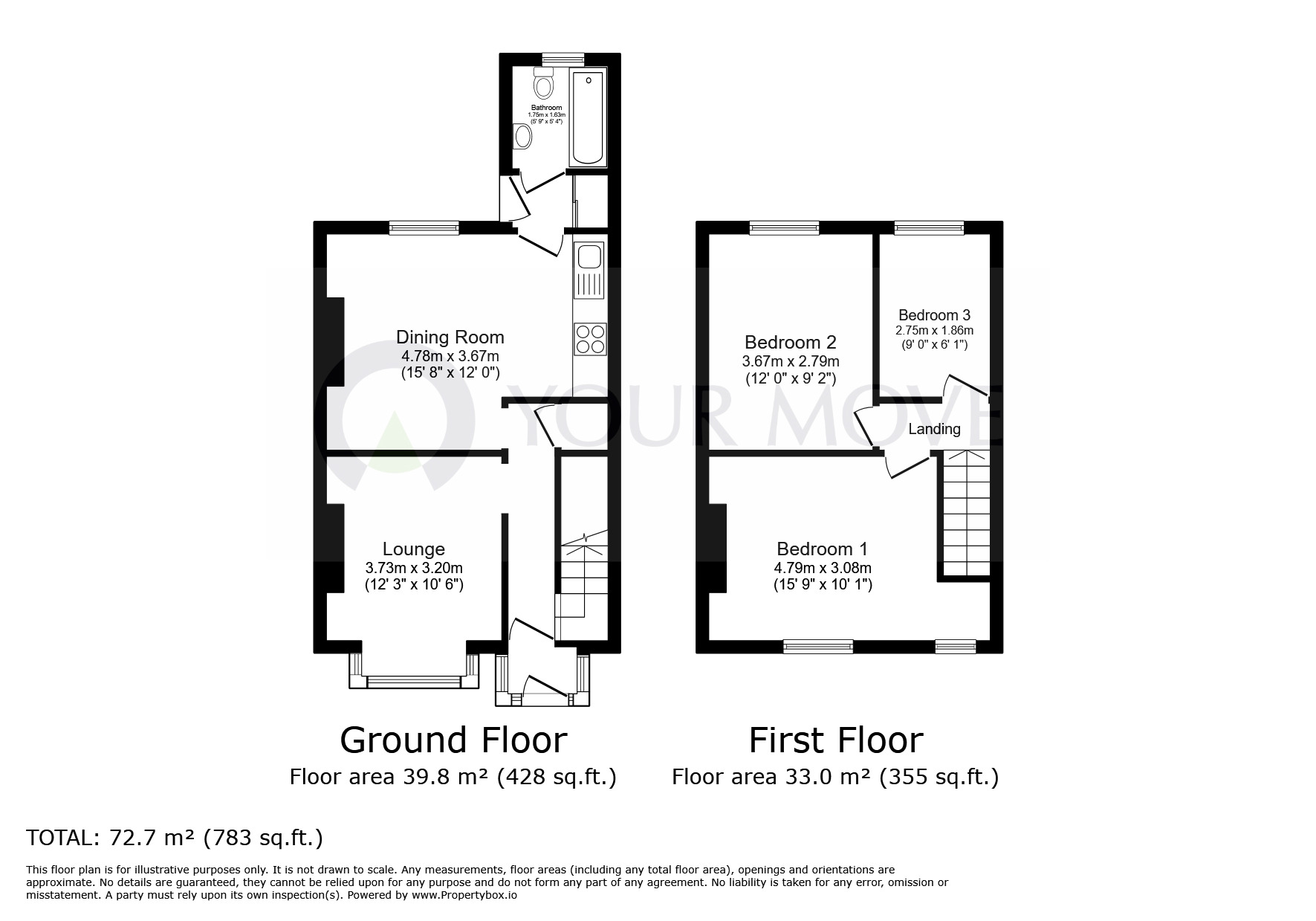 Floorplan of 3 bedroom Mid Terrace House for sale, Clements Road, Ramsgate, Kent, CT12