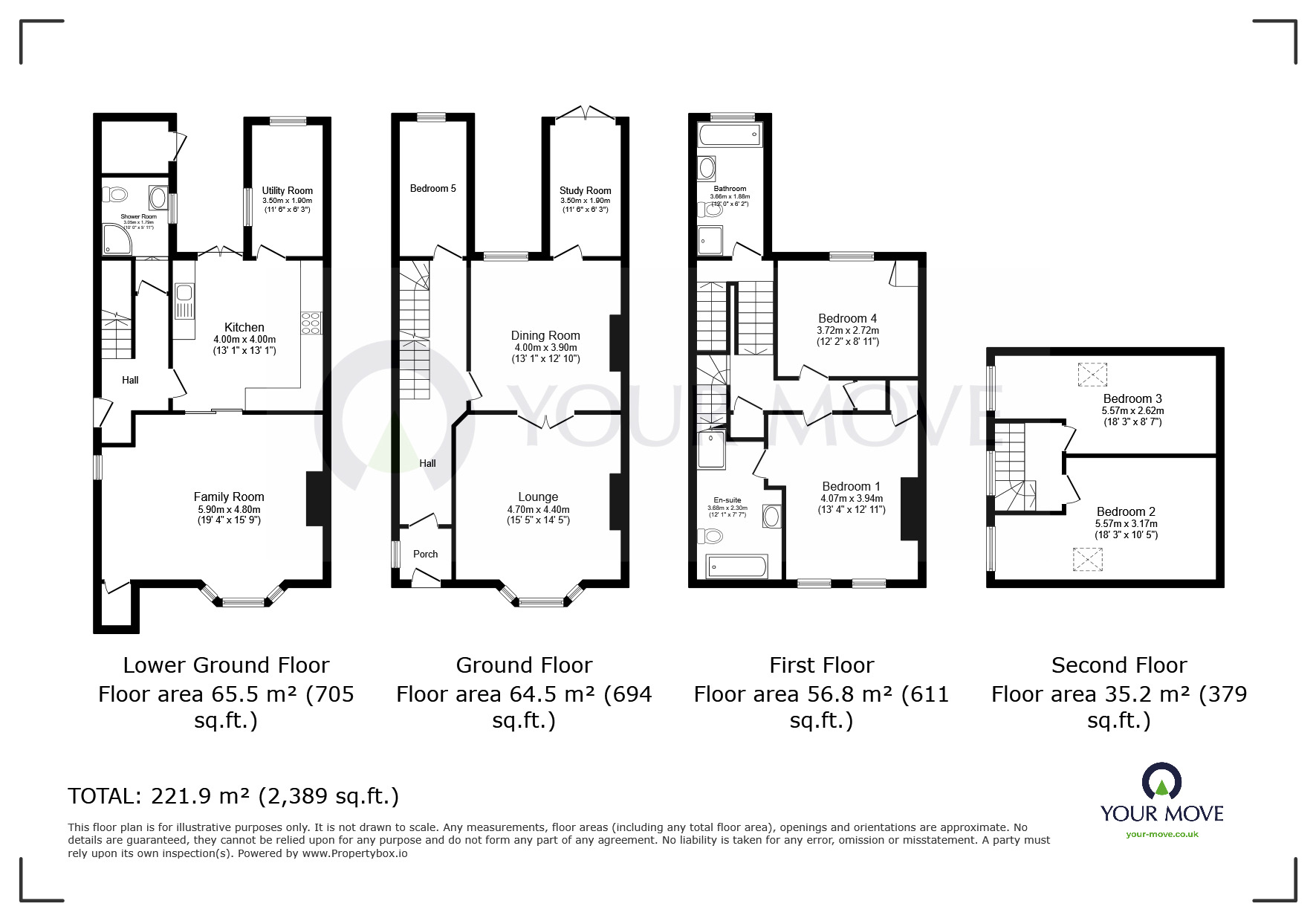 Floorplan of 5 bedroom Detached House for sale, Marlborough Road, Ramsgate, Kent, CT11