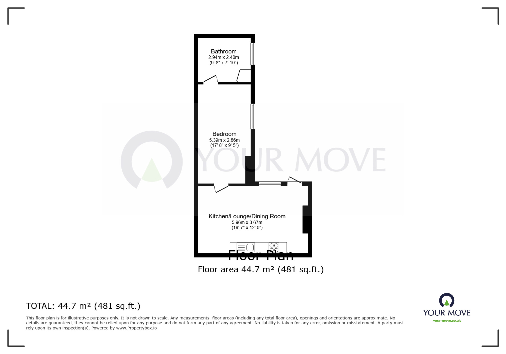 Floorplan of 1 bedroom  Flat to rent, Northdown Road, Margate, Kent, CT9