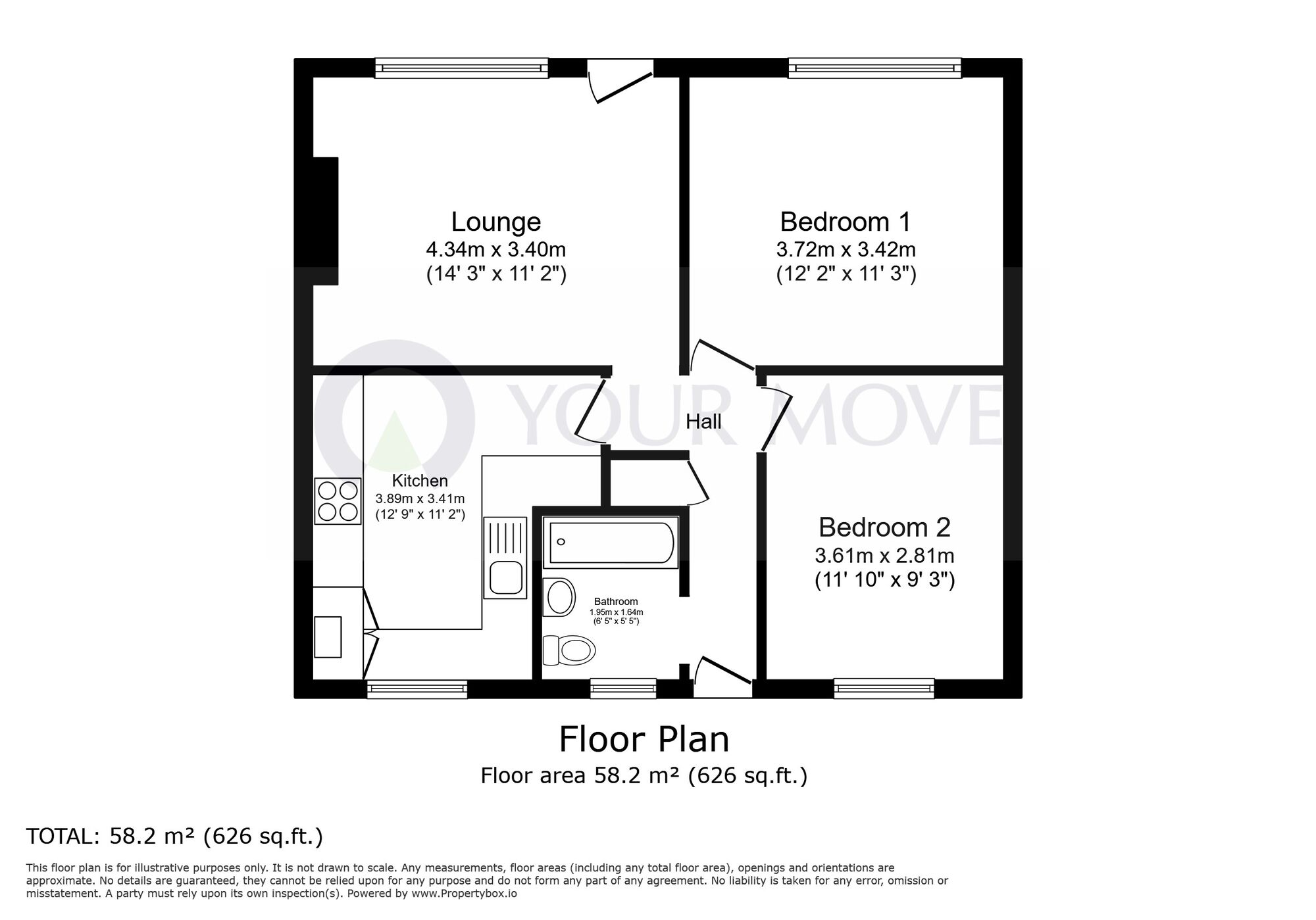 Floorplan of 2 bedroom  Flat for sale, Highfield Road, Ramsgate, Kent, CT12