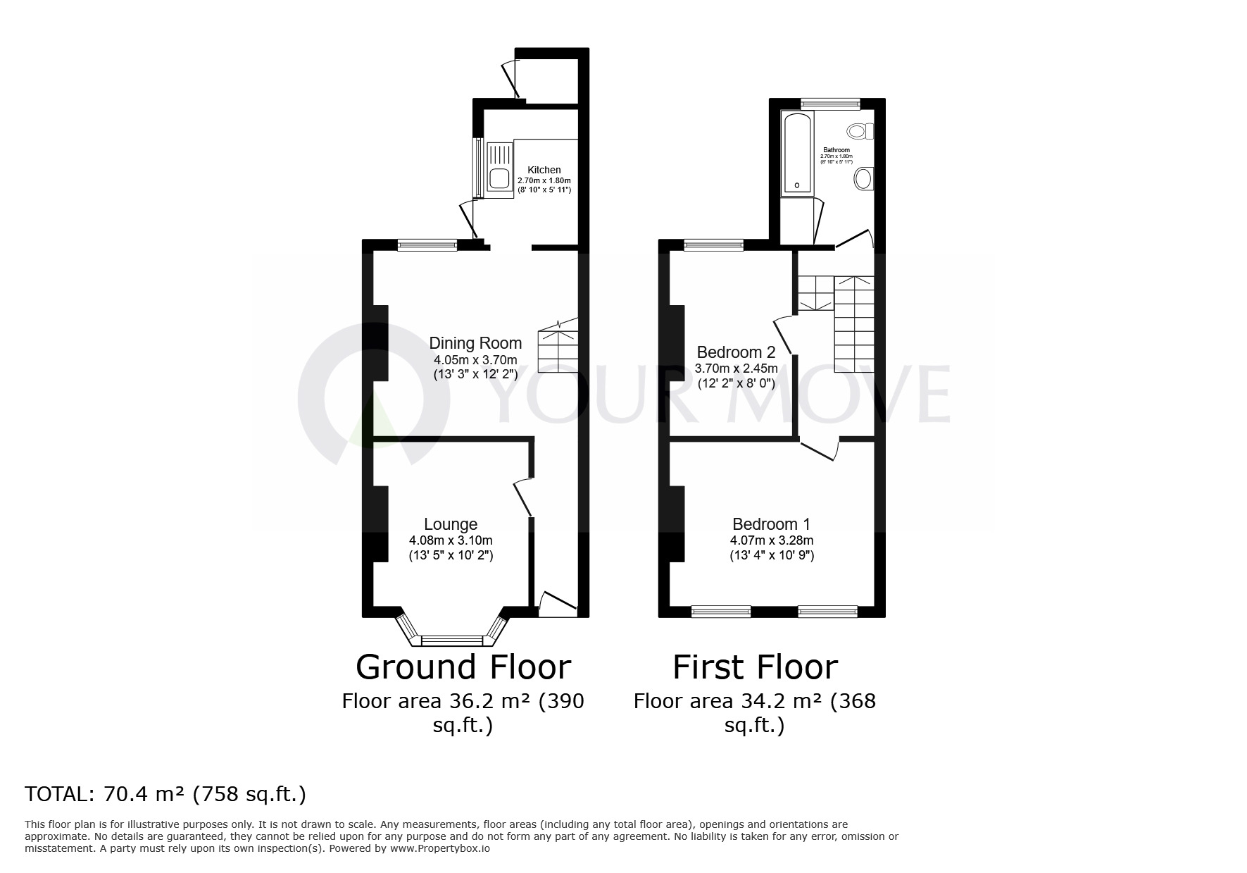 Floorplan of 2 bedroom Mid Terrace House for sale, Anns Road, Ramsgate, Kent, CT11