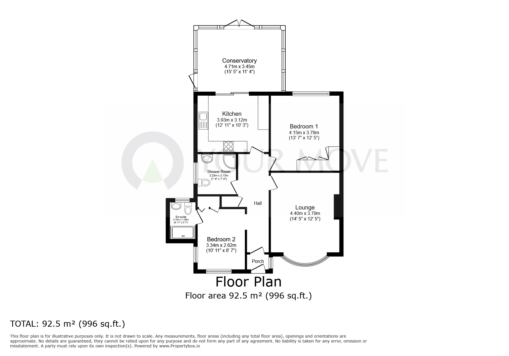 Floorplan of 2 bedroom Semi Detached Bungalow for sale, Pegwell Close, Ramsgate, Kent, CT11