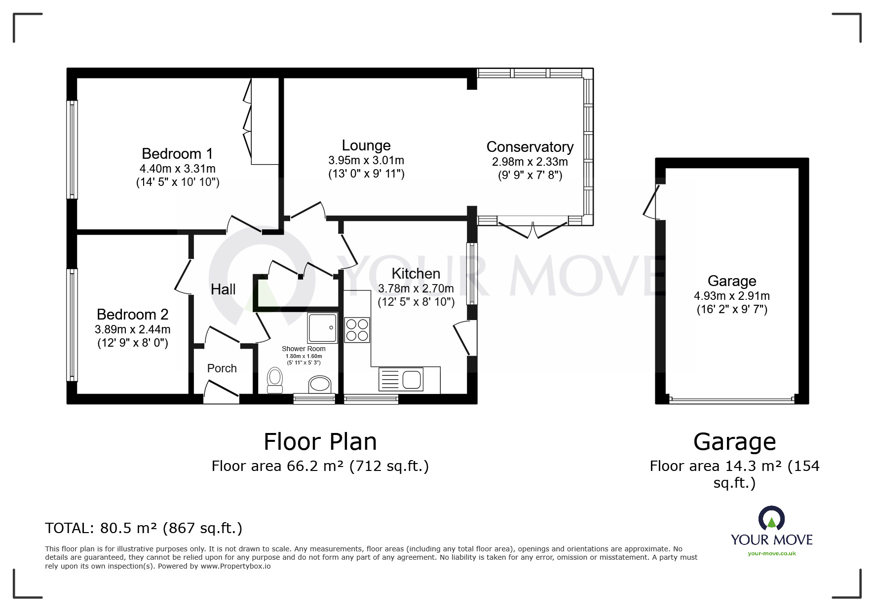 Floorplan of 2 bedroom Semi Detached Bungalow for sale, Windermere Avenue, Ramsgate, Kent, CT11