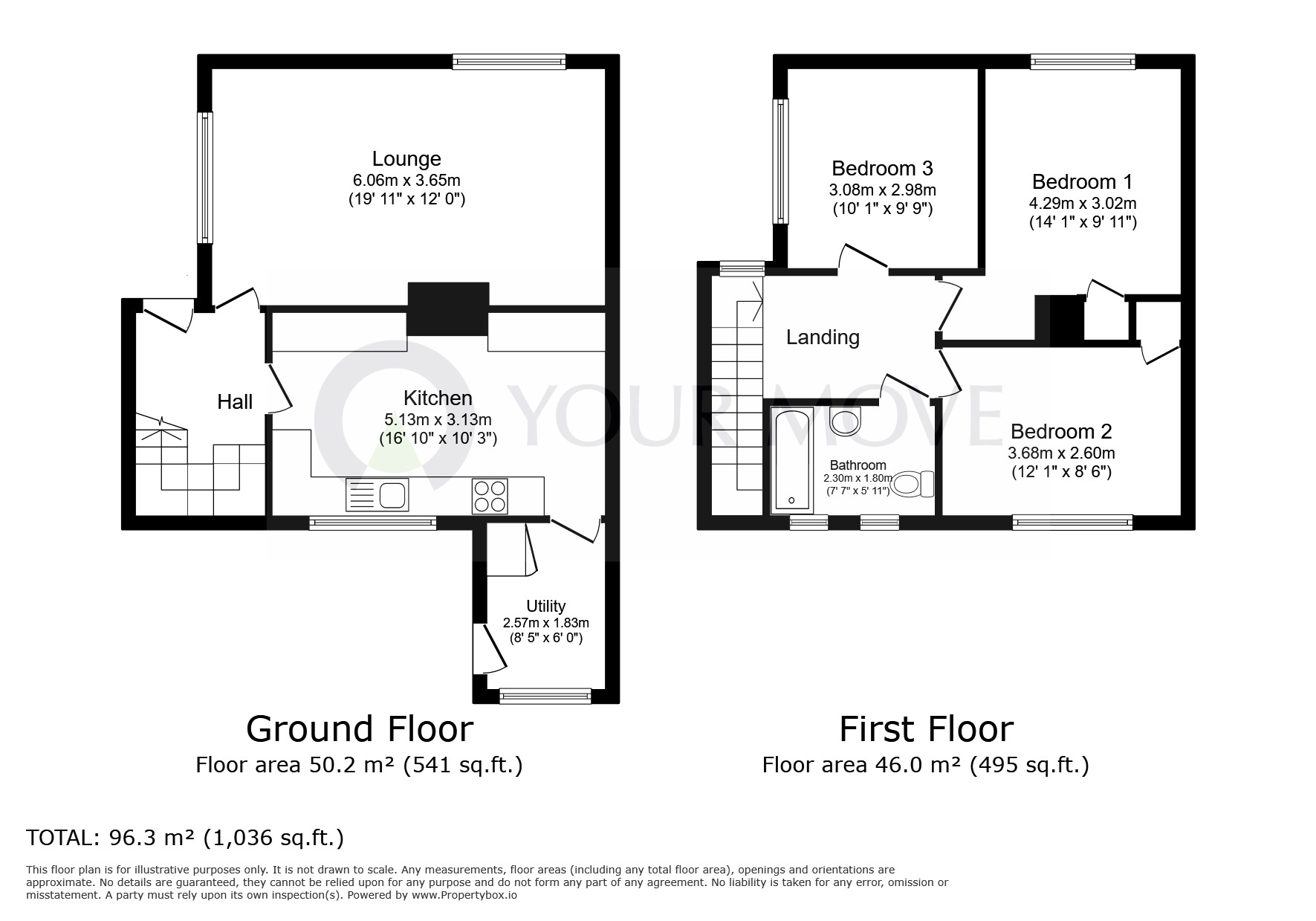 Floorplan of 3 bedroom Semi Detached House for sale, Riversdale Road, Ramsgate, Kent, CT12