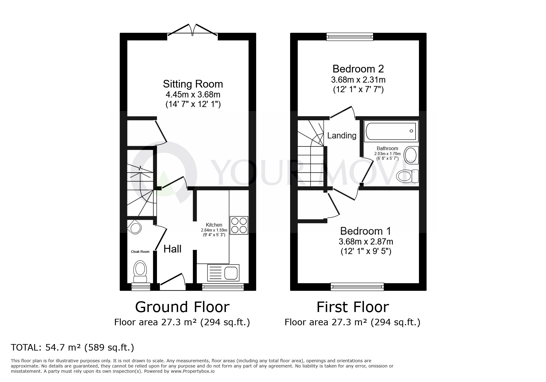 Floorplan of 2 bedroom Mid Terrace House to rent, Manston Way Walk, Margate, Kent, CT9