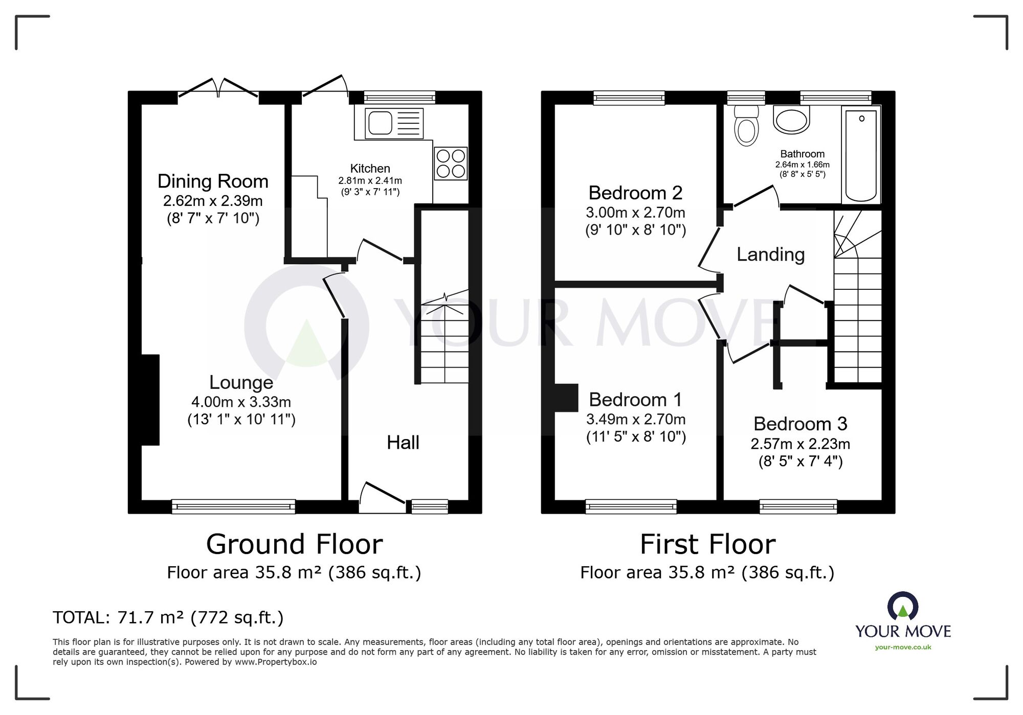 Floorplan of 3 bedroom Semi Detached House for sale, Oakdene Road, Ramsgate, Kent, CT12