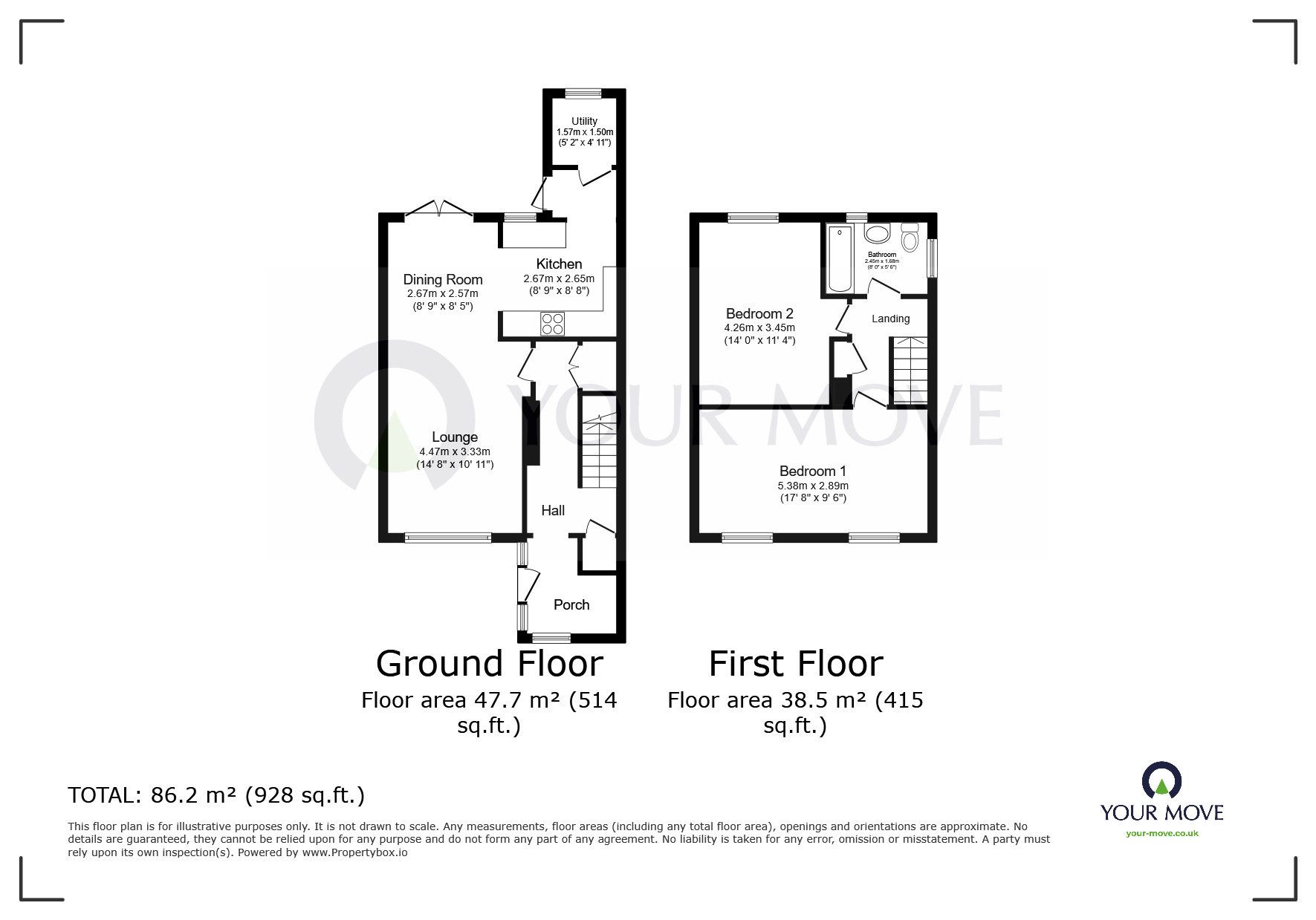 Floorplan of 2 bedroom End Terrace House for sale, Mentmore Road, Ramsgate, Kent, CT12