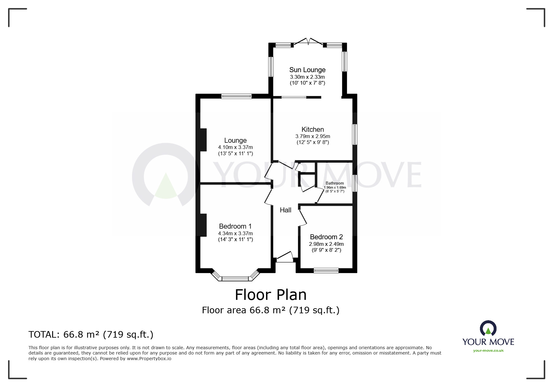 Floorplan of 2 bedroom Semi Detached Bungalow for sale, Helvellyn Avenue, Ramsgate, Kent, CT11